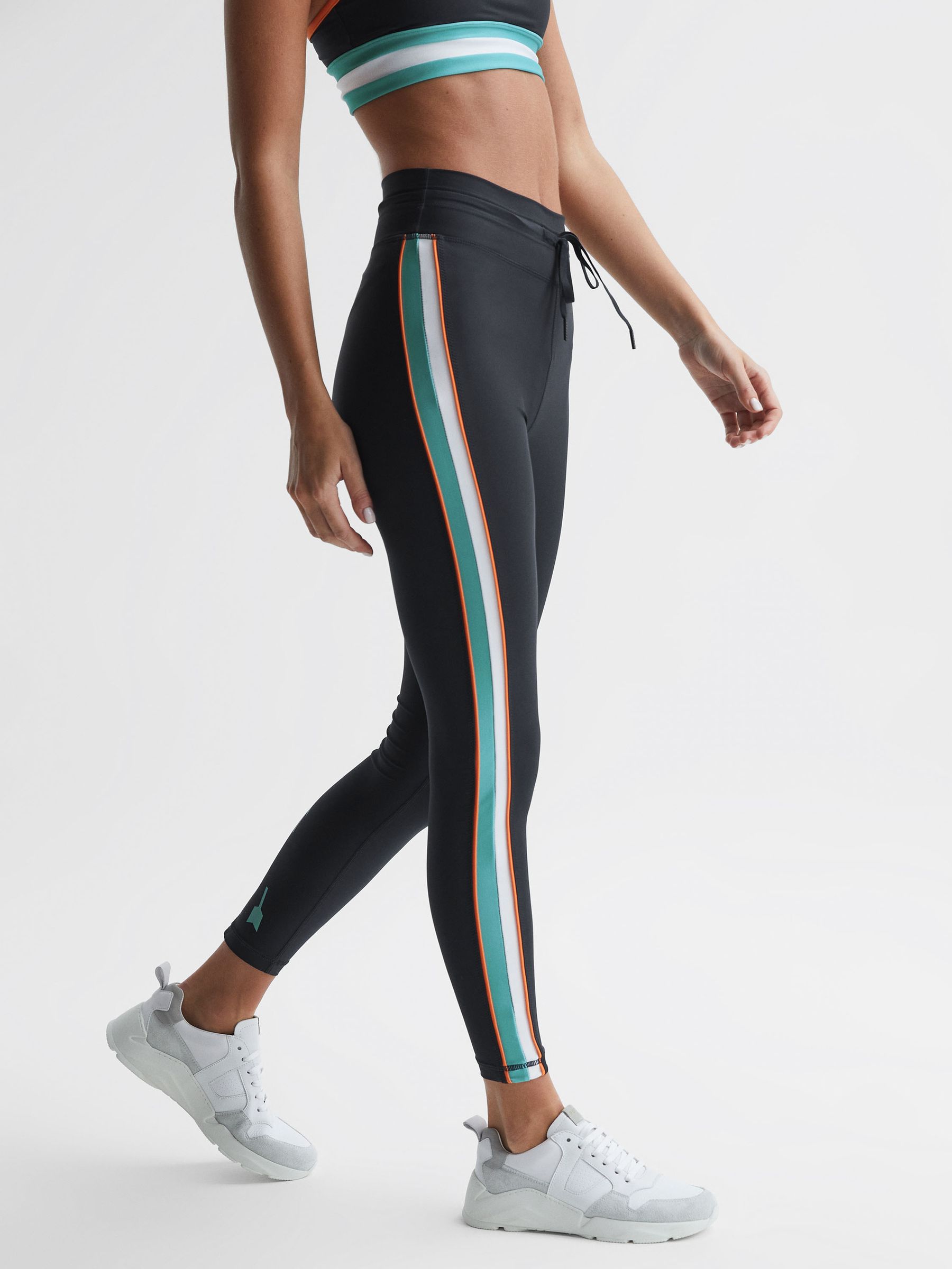 The Upside Side Stripe Drawstring Leggings in Navy - Image 3 of 6