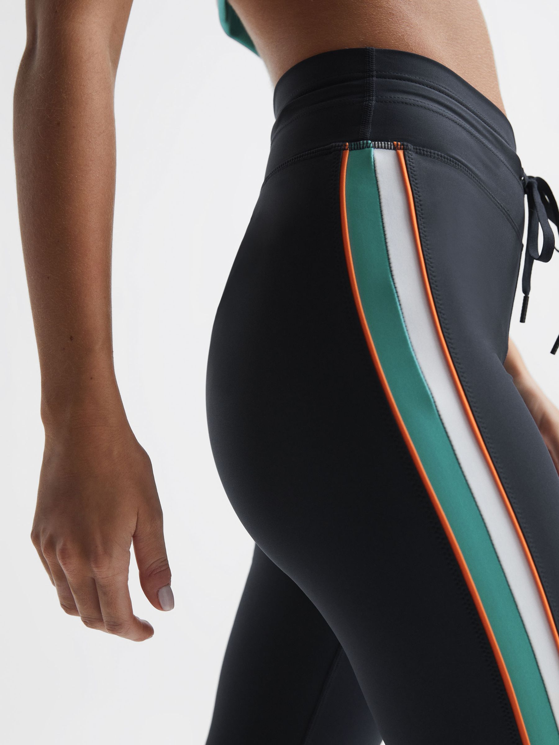 The Upside Side Stripe Drawstring Leggings in Navy - Image 4 of 6