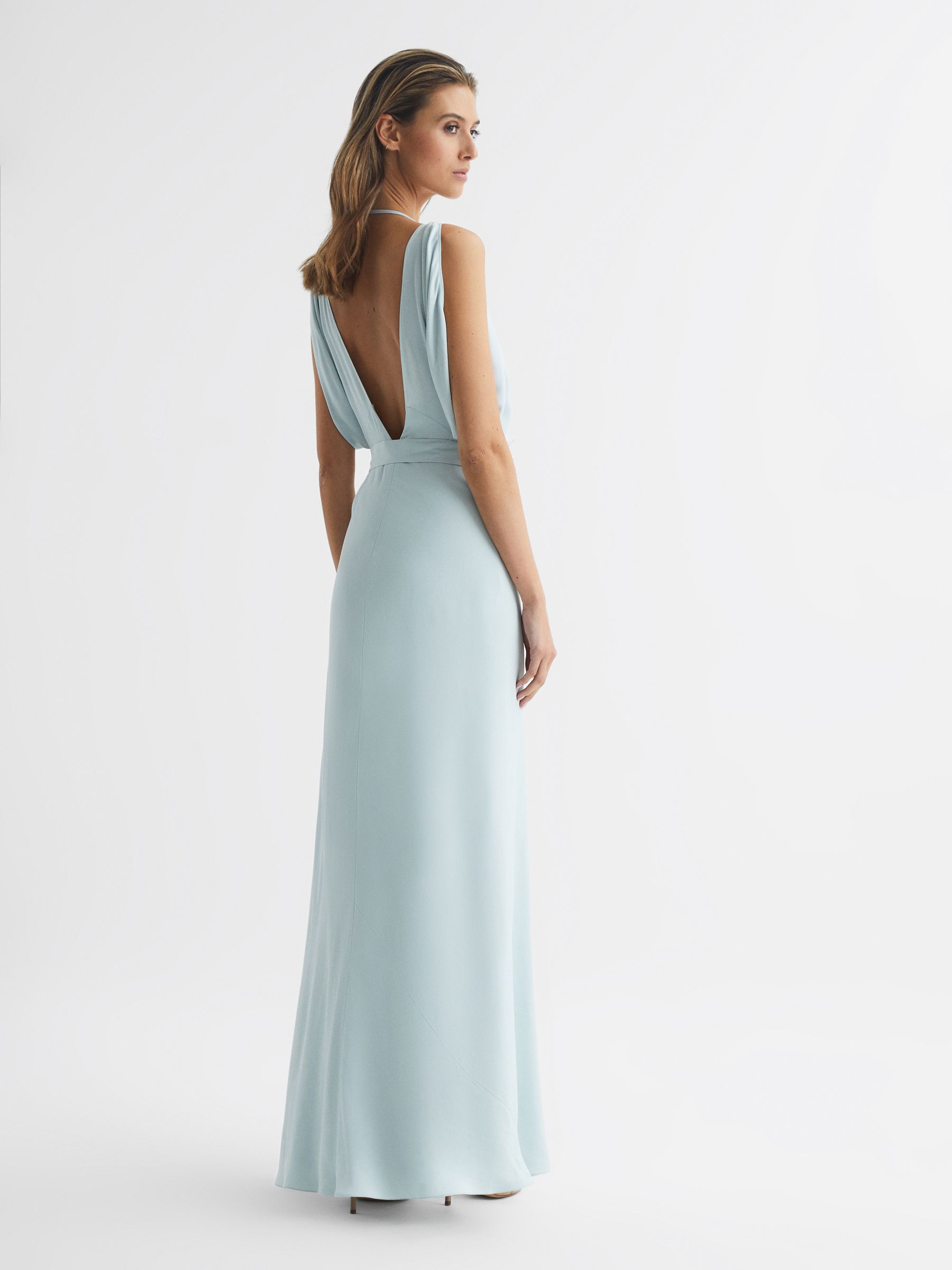 Cowl Neck Bridesmaid Maxi Dress in Green - Image 5 of 6