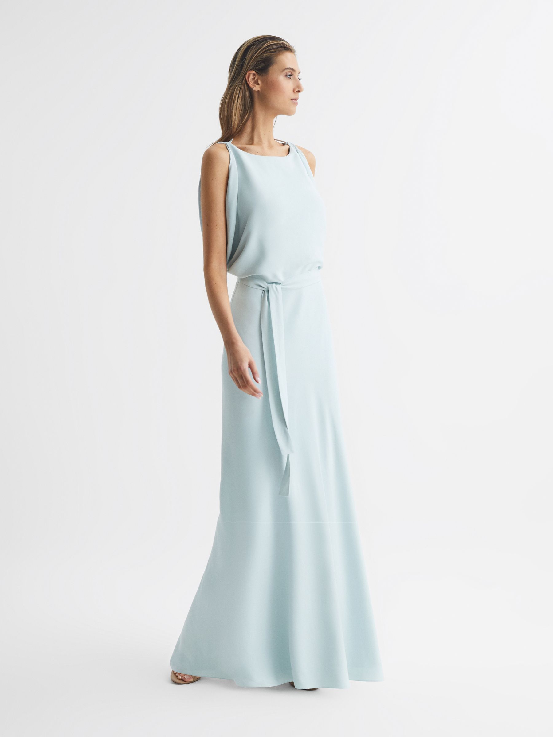 Cowl Neck Bridesmaid Maxi Dress in Green - Image 6 of 6