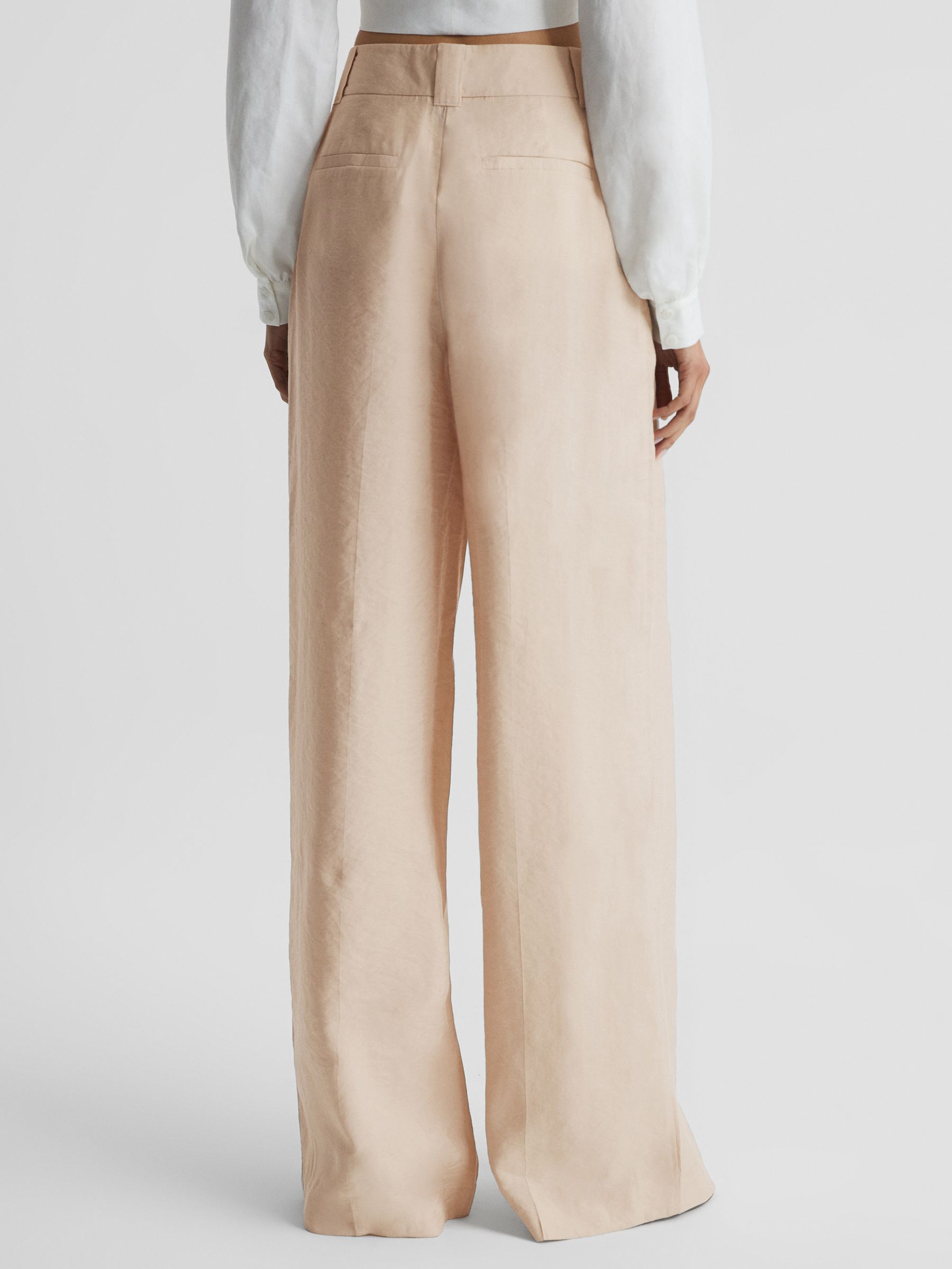 Wide Leg Occasion Trousers in Nude - Image 5 of 7