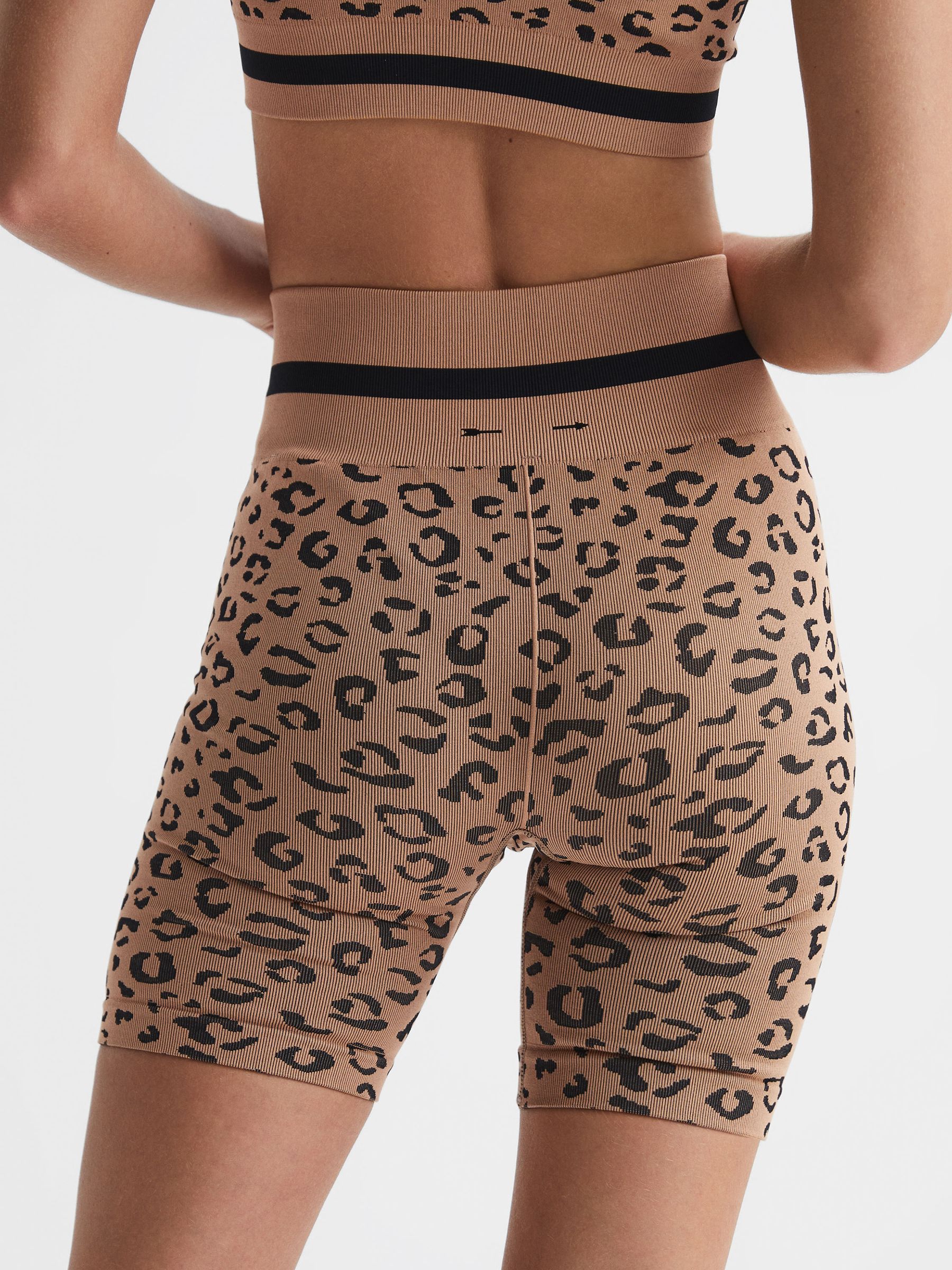 The Upside Leopard Print Spin Shorts in Tan - Image 5 of 5