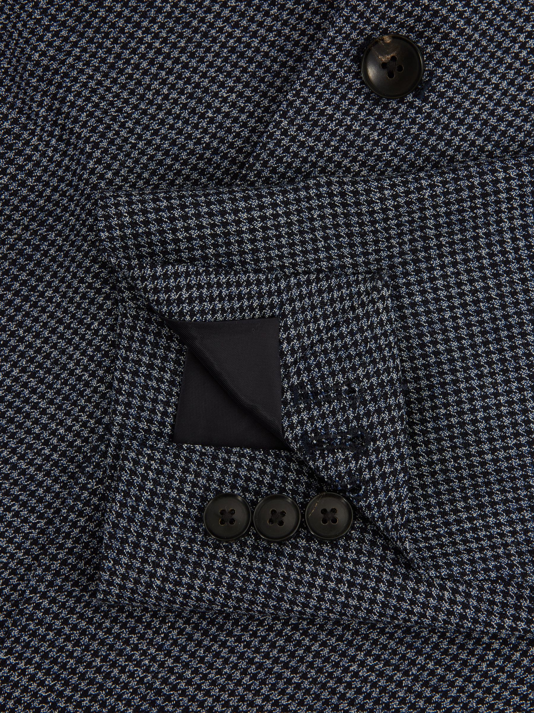 Leadenhall Navy Single Breasted Dogtooth Slim Fit Blazer - Image 7 of 8