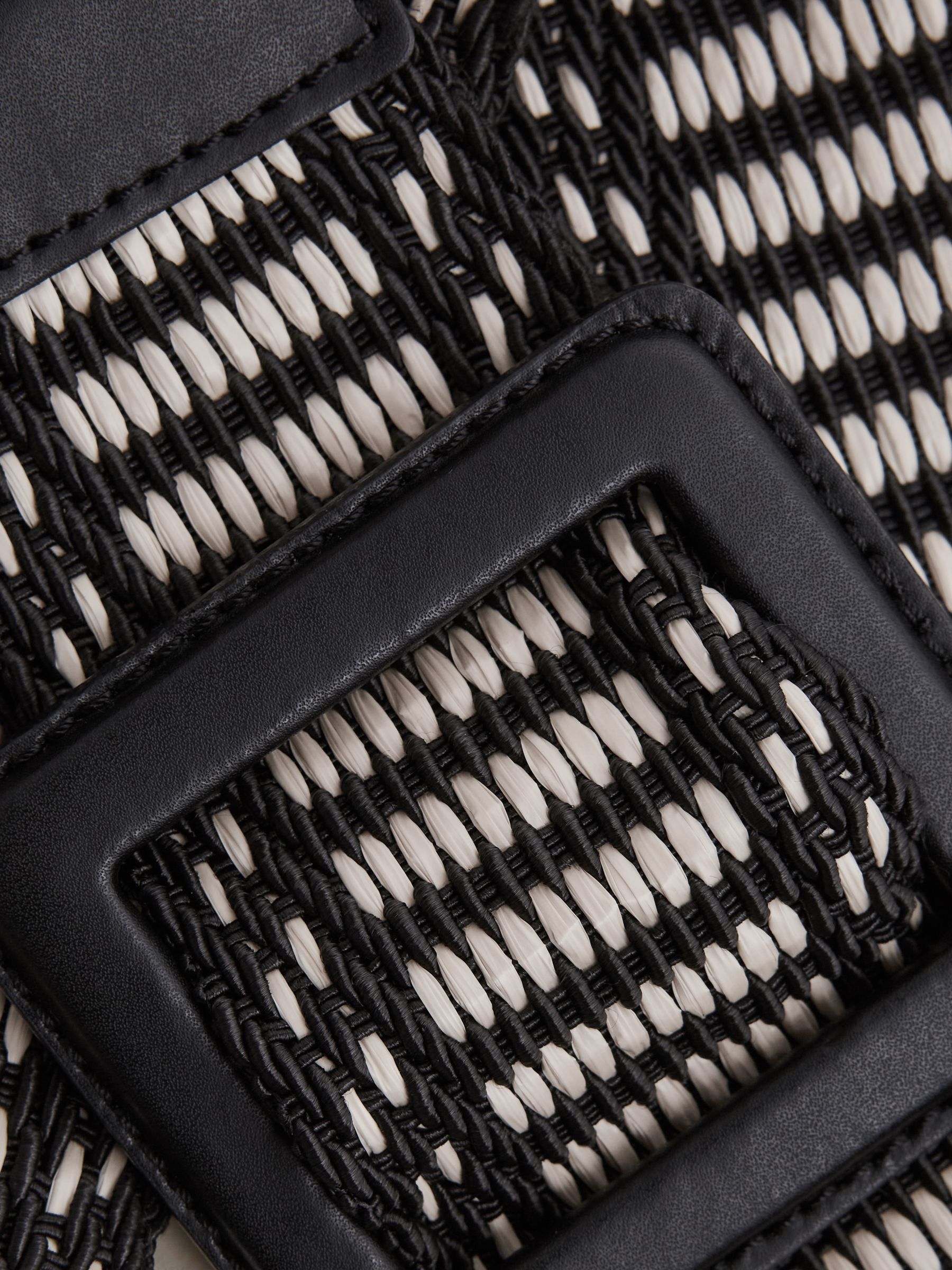 Raffia Buckled Belt in Black/Neutral - Image 4 of 4