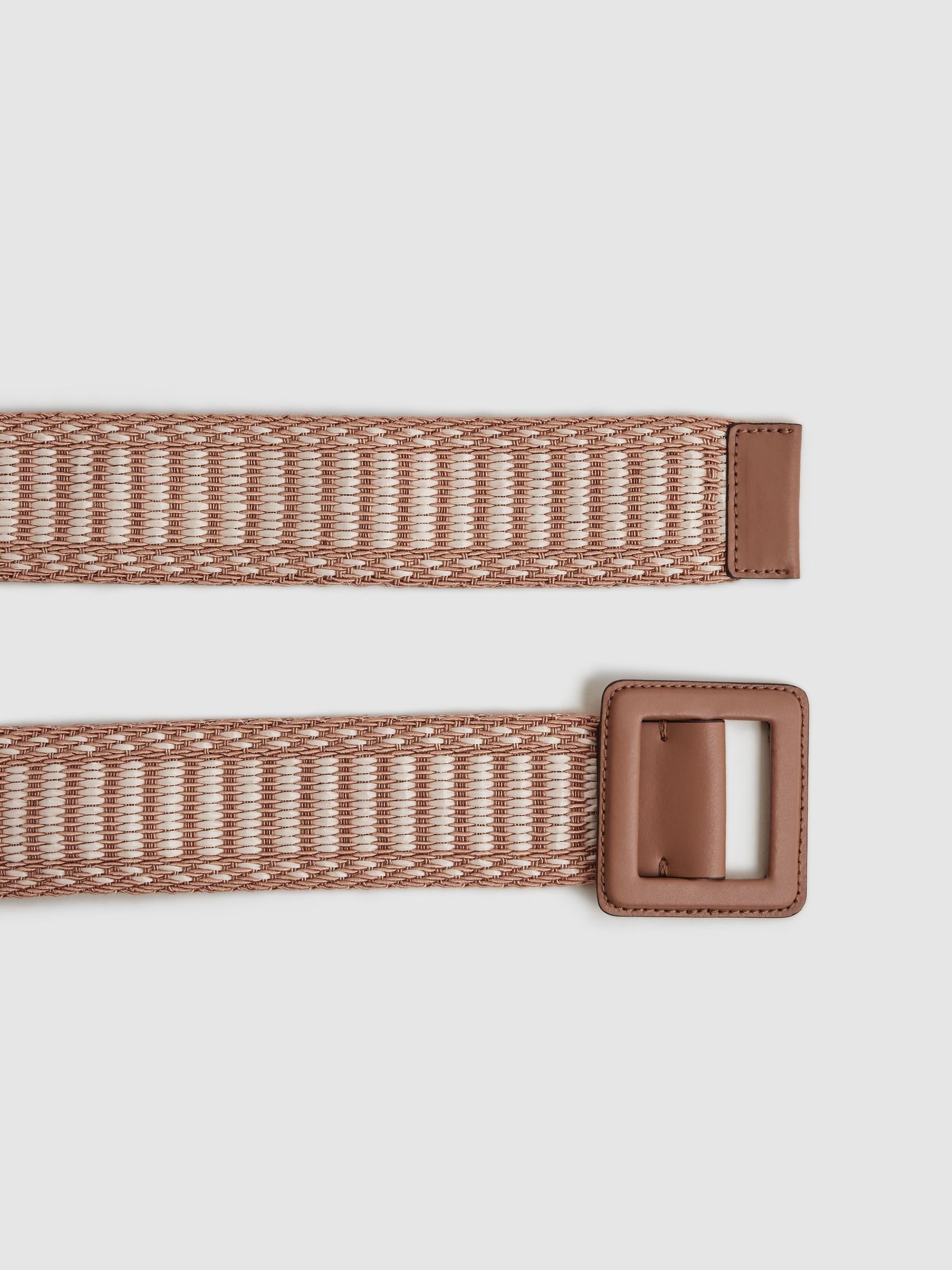 Raffia riem met gesp in neutraal - Afbeelding 3 van 4