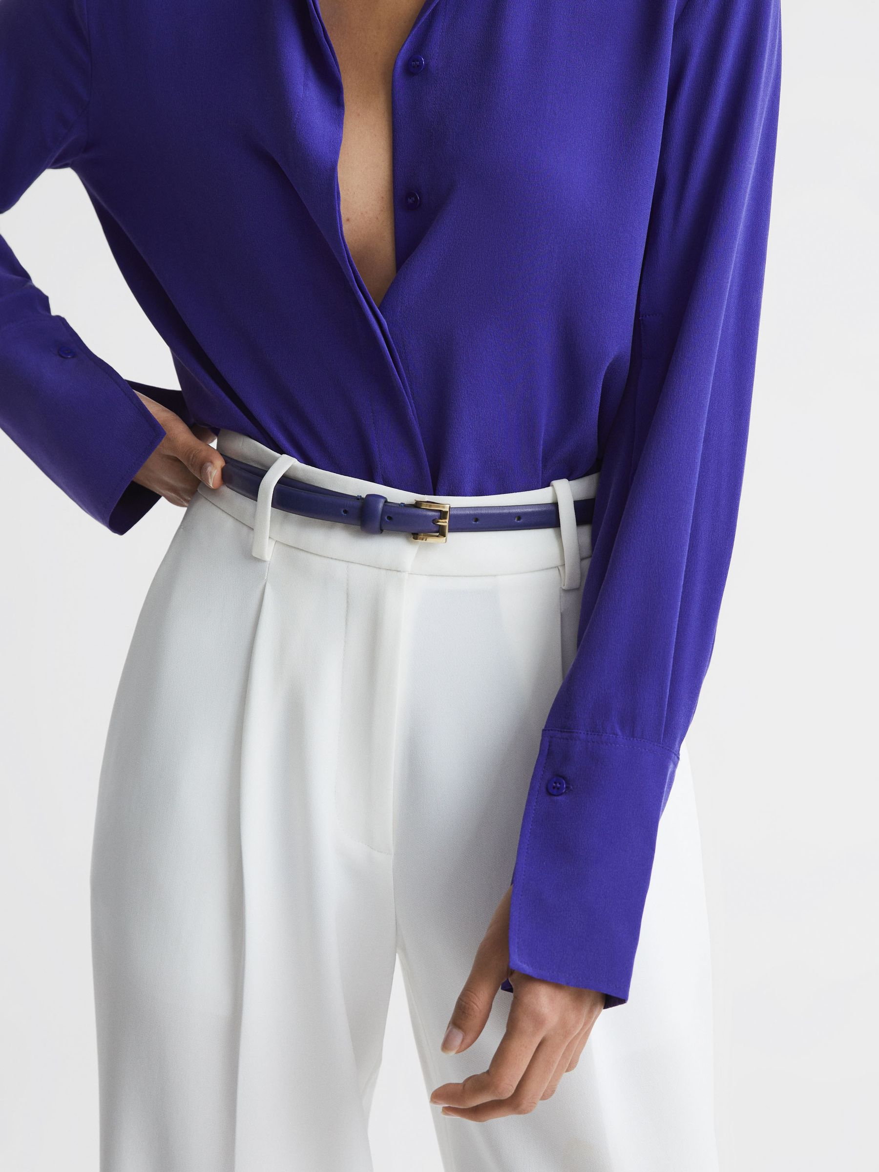 Leather Waist Belt in Purple - Image 2 of 4