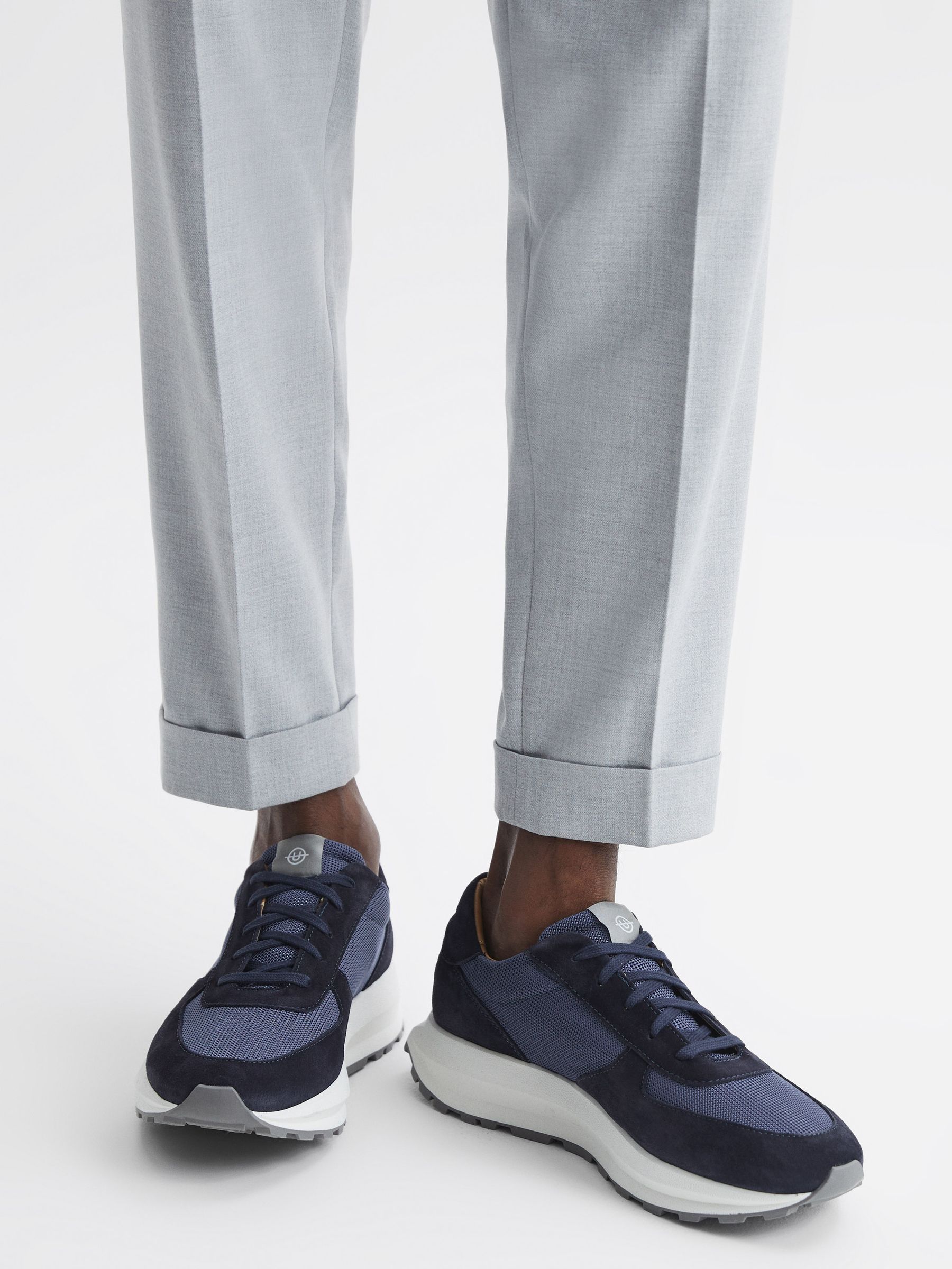 Unseen Trinity Tech Trainers in Blue/Navy - Image 3 of 8