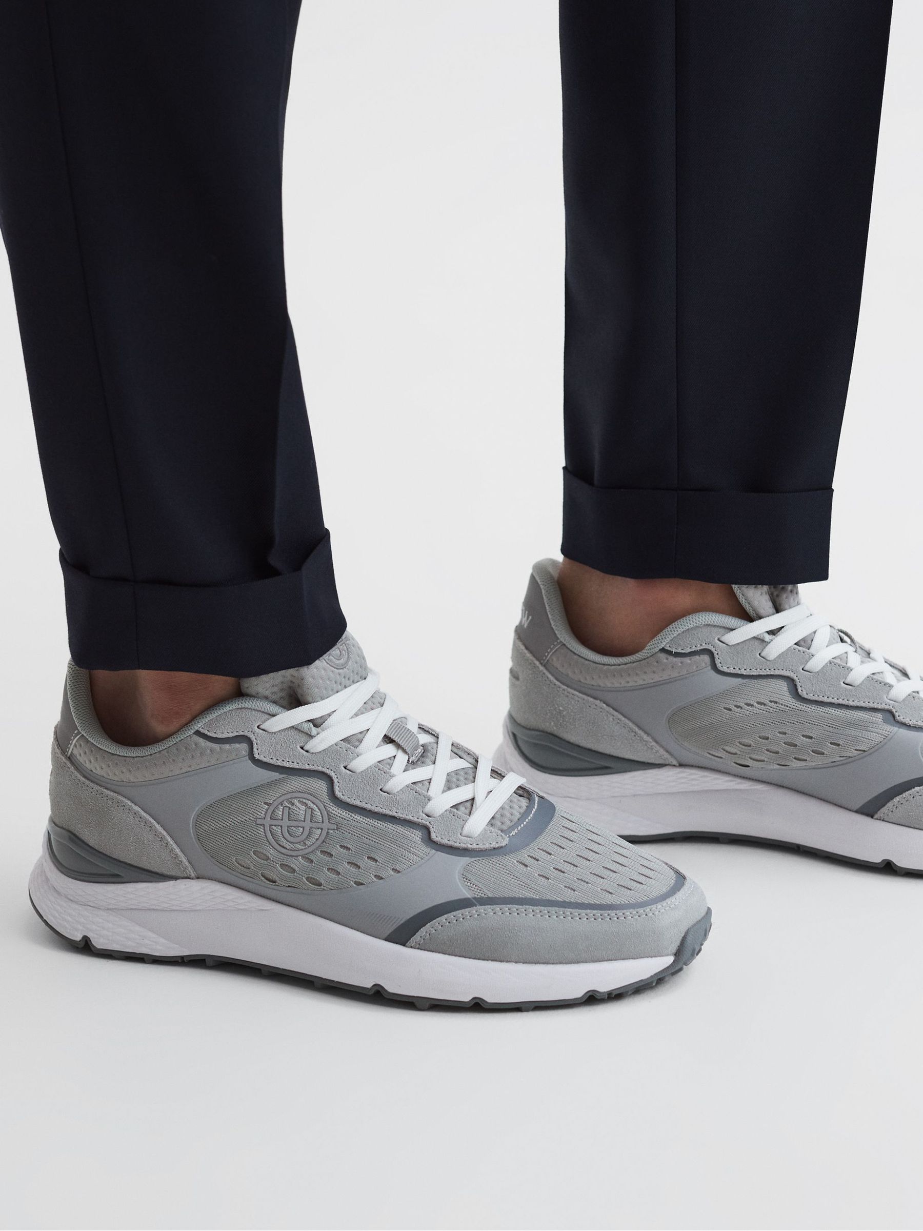 Unseen Spartan Tech Trainers in White/Grey - Image 3 of 6