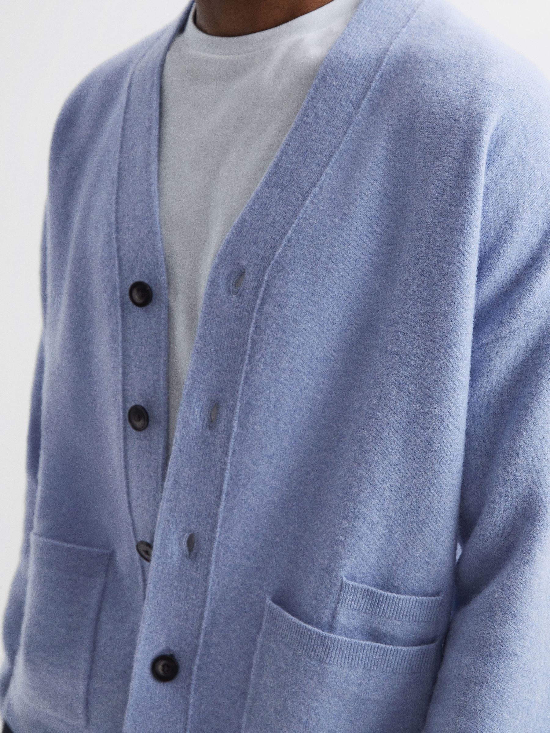 Merino Blend Cardigan in Soft Blue - Image 4 of 6