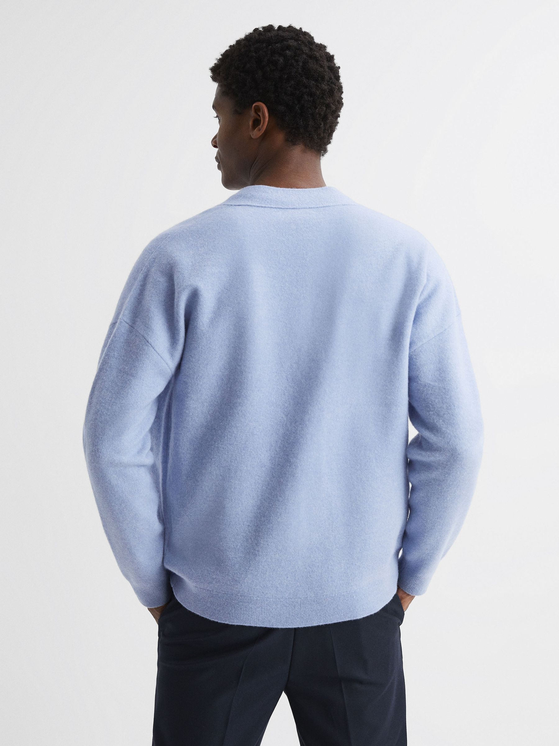 Merino Blend Cardigan in Soft Blue - Image 5 of 6