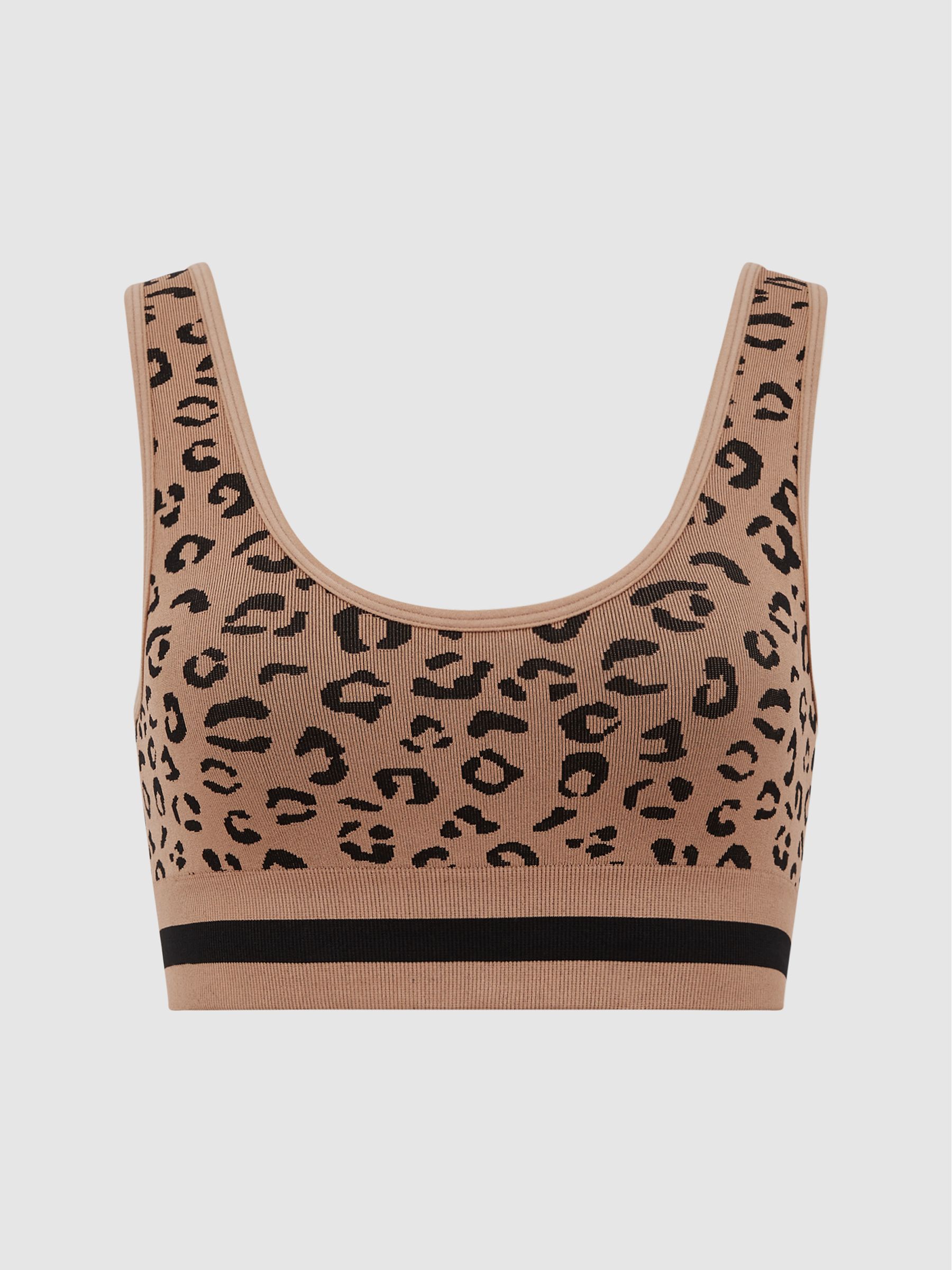 The Upside Leopard Print Sports Bra in Tan - Image 2 of 7