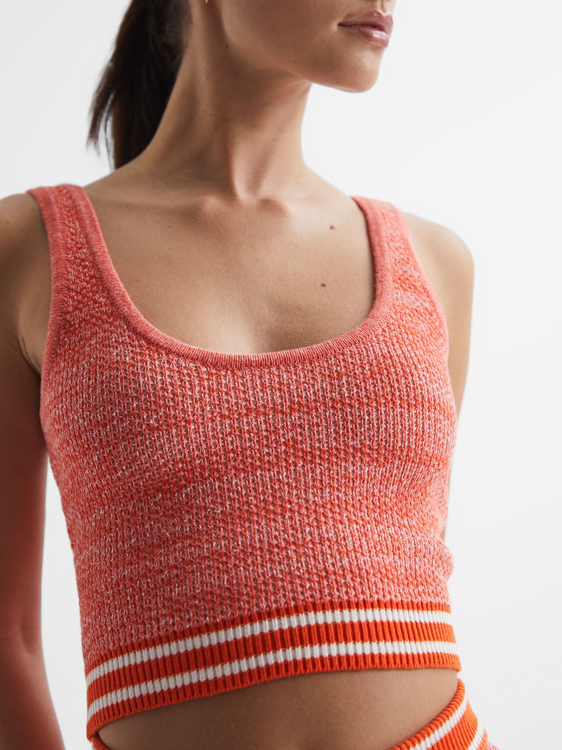 The Upside Knitted Cropped Top in Pink - Image 4 of 5