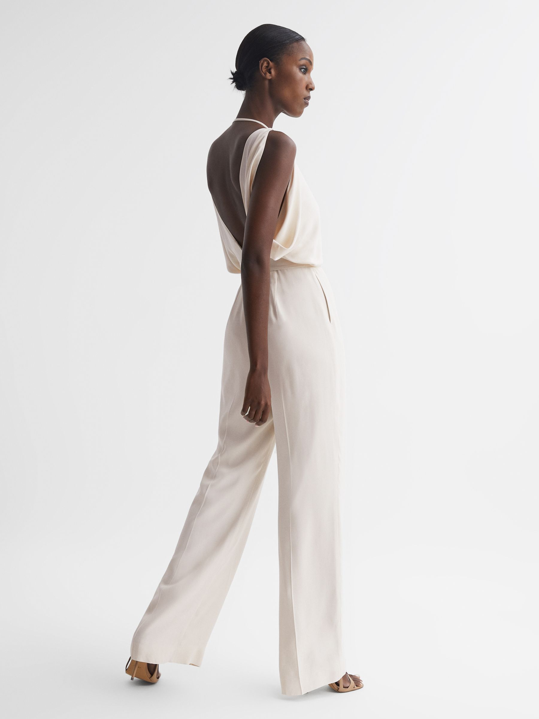 Wide Leg Bridal Jumpsuit in Ivory - Image 5 of 6