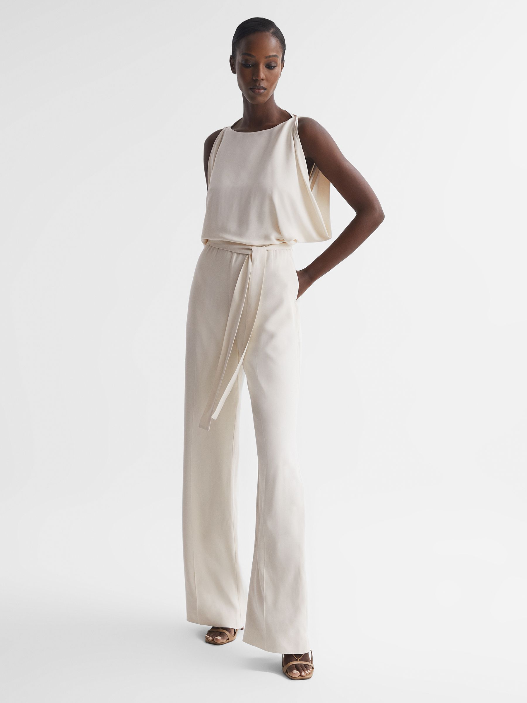 Wide Leg Bridal Jumpsuit in Ivory - Image 6 of 6