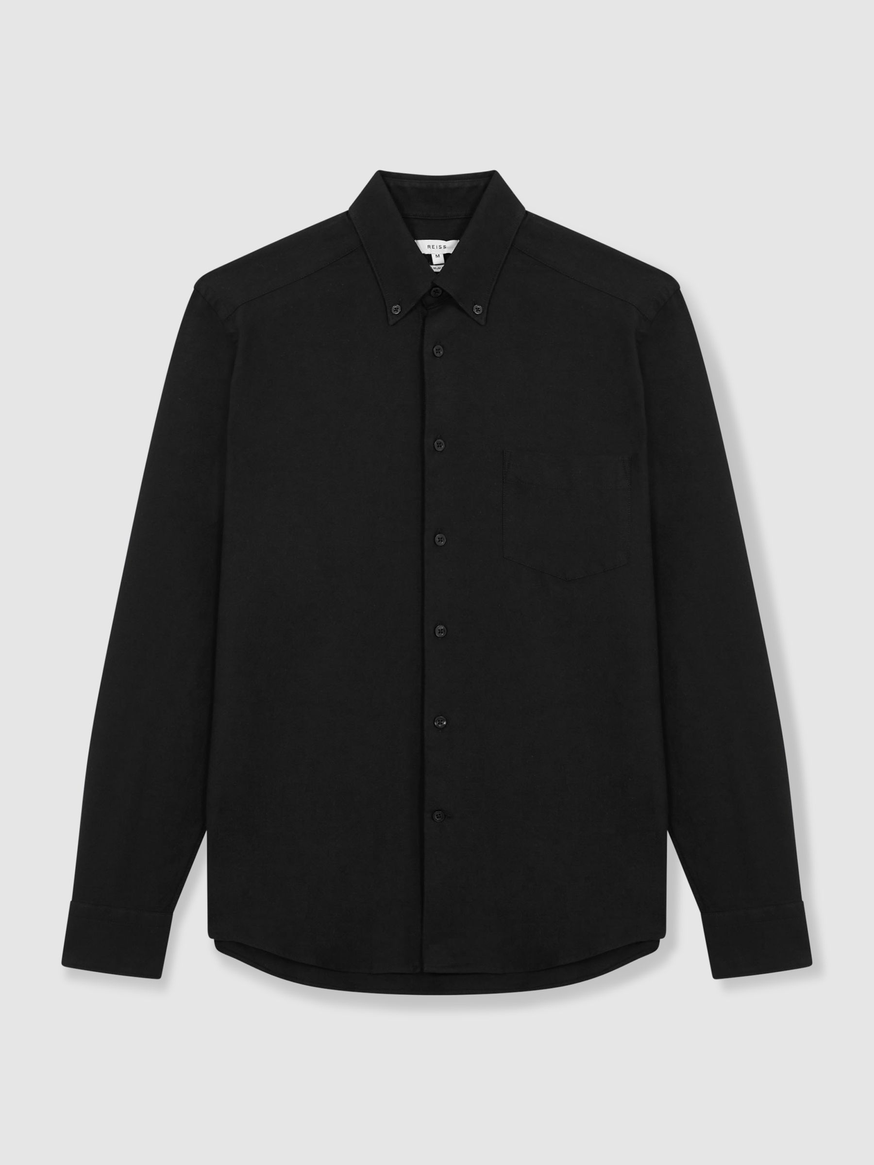 Soft Wash Button Down Oxford Shirt in Black - Image 2 of 7
