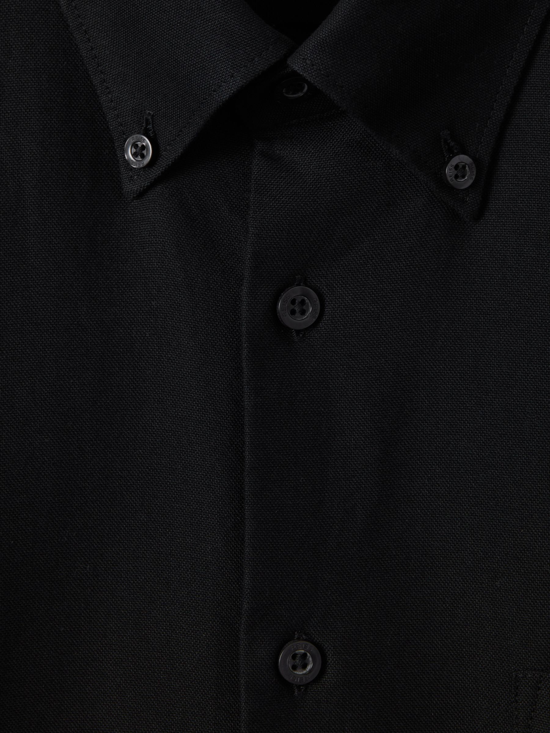 Soft Wash Button Down Oxford Shirt in Black - Image 7 of 7