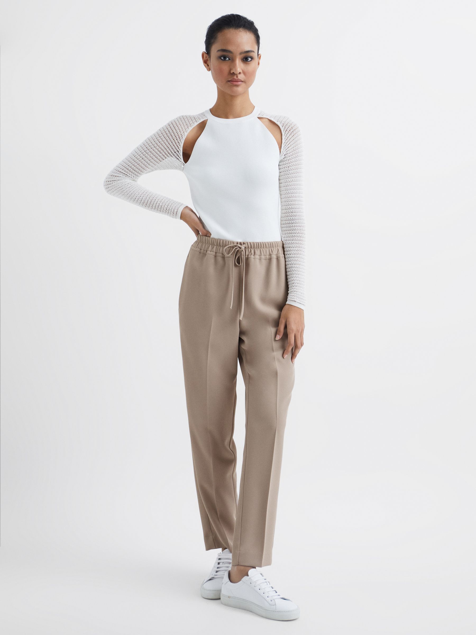 Tapered Pull-On Trousers in Mink - Image 7 of 7