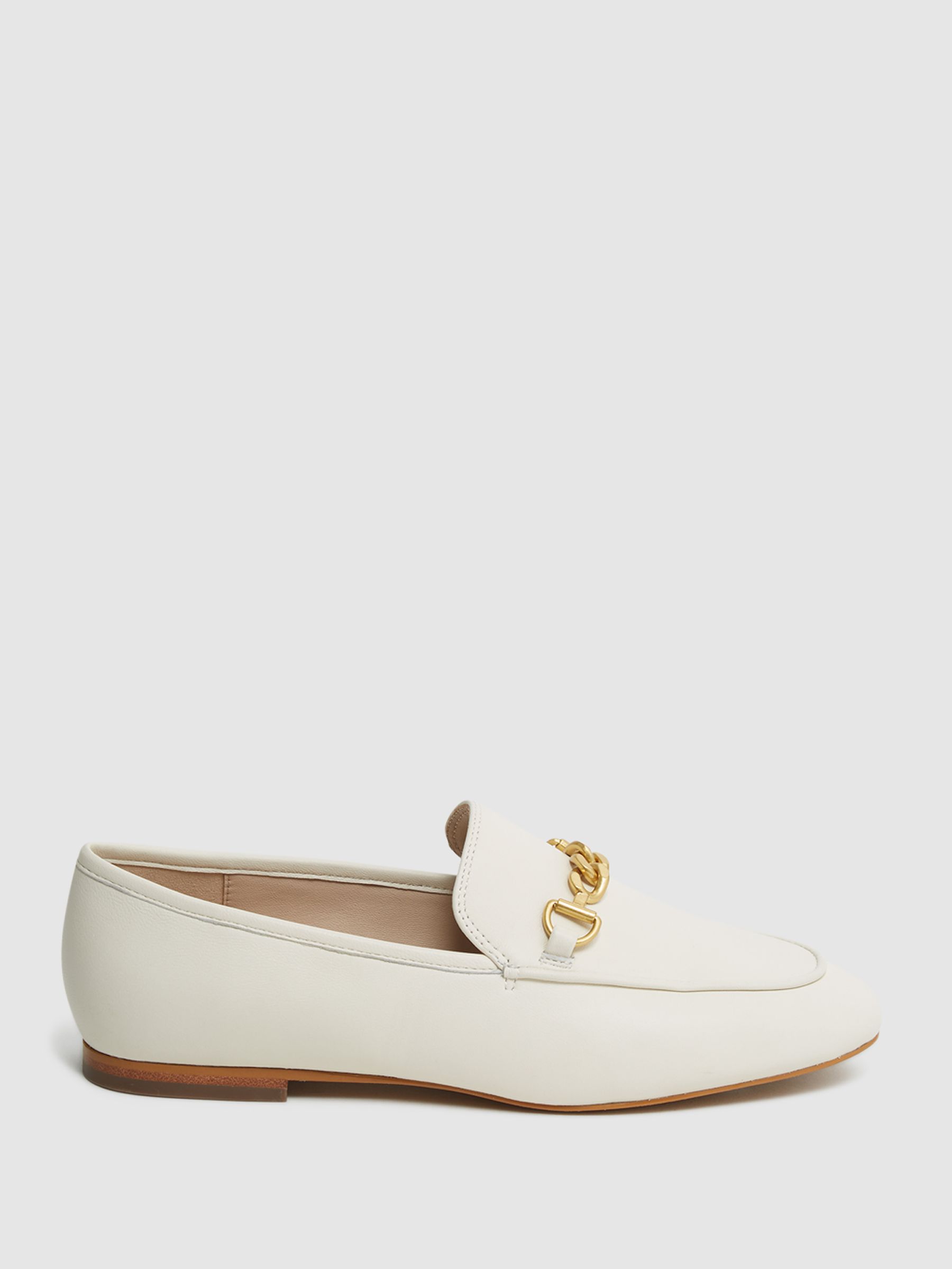 Chain Detail Loafers in Off White - Image 1 of 6