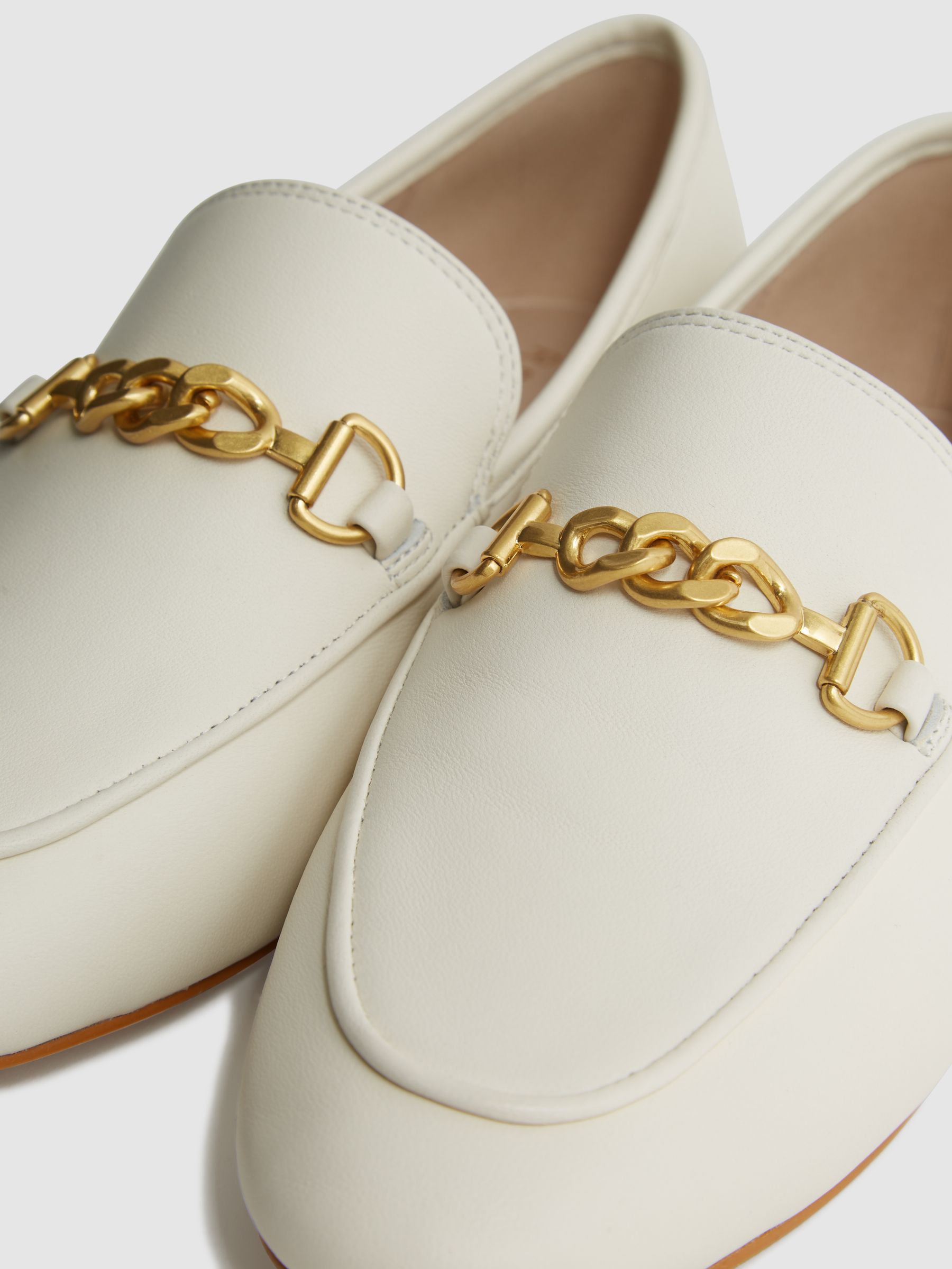 Chain Detail Loafers in Off White - Image 6 of 6