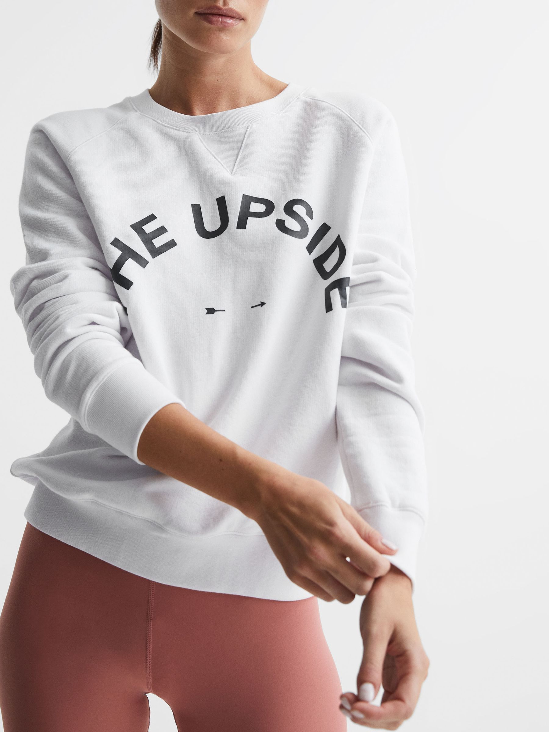 The Upside Crew Neck Jumper in White - Image 1 of 5 The Upside Crew Neck Jumper in White - Image 1 of 5