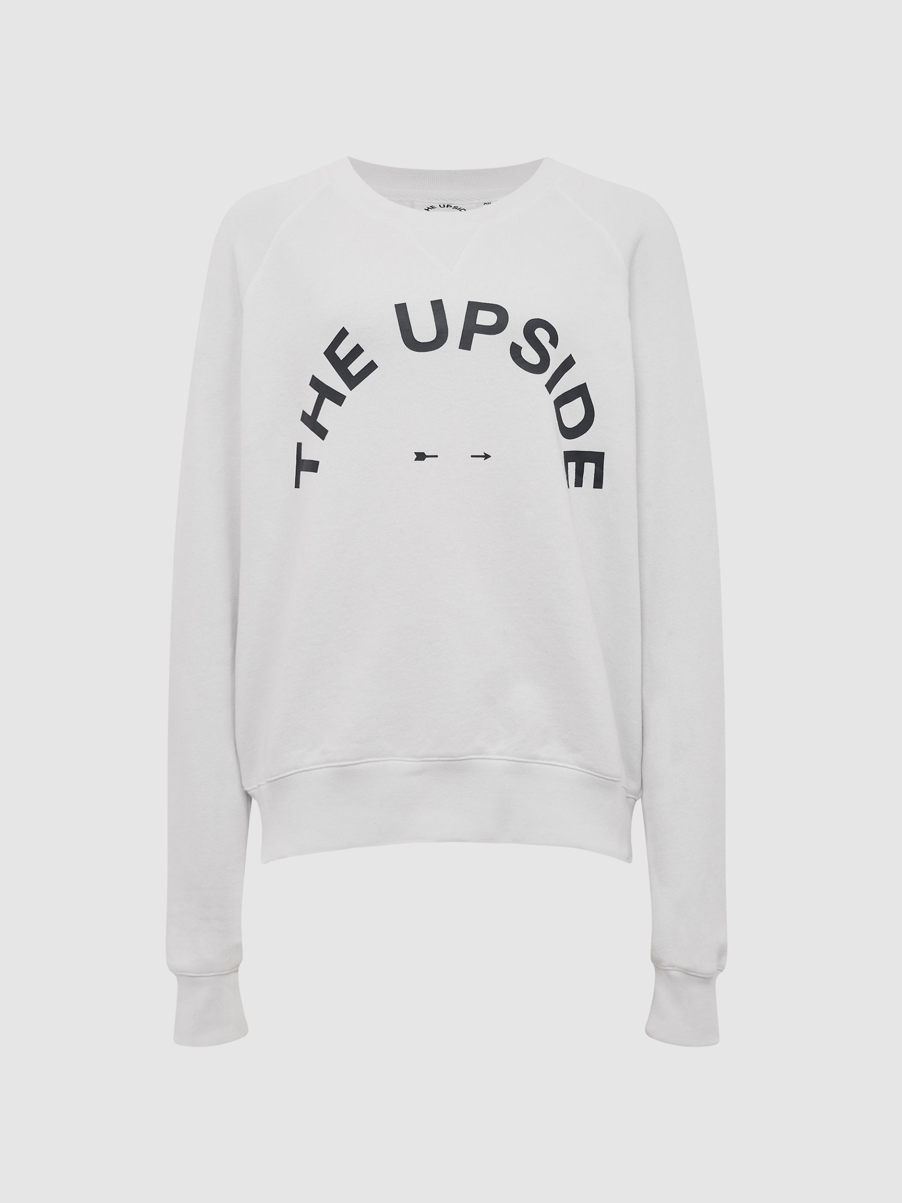 The Upside Crew Neck Jumper in White - Image 2 of 5 The Upside Crew Neck Jumper in White - Image 2 of 5