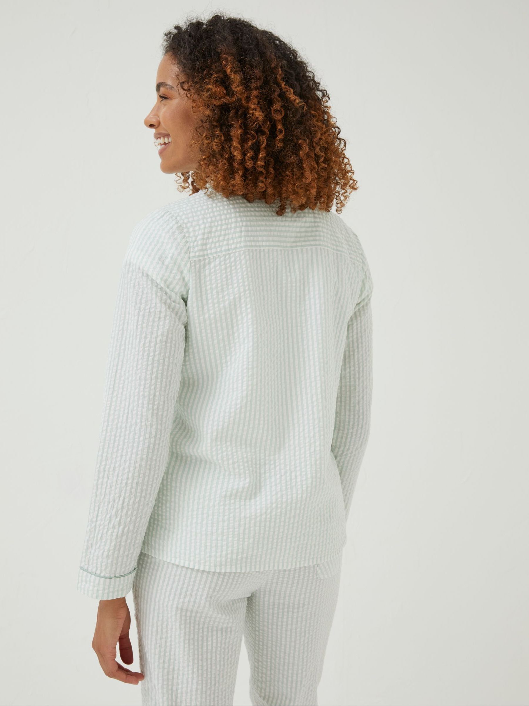 Natural Seersucker Stripe Pyjama Shirt - Image 2 of 4