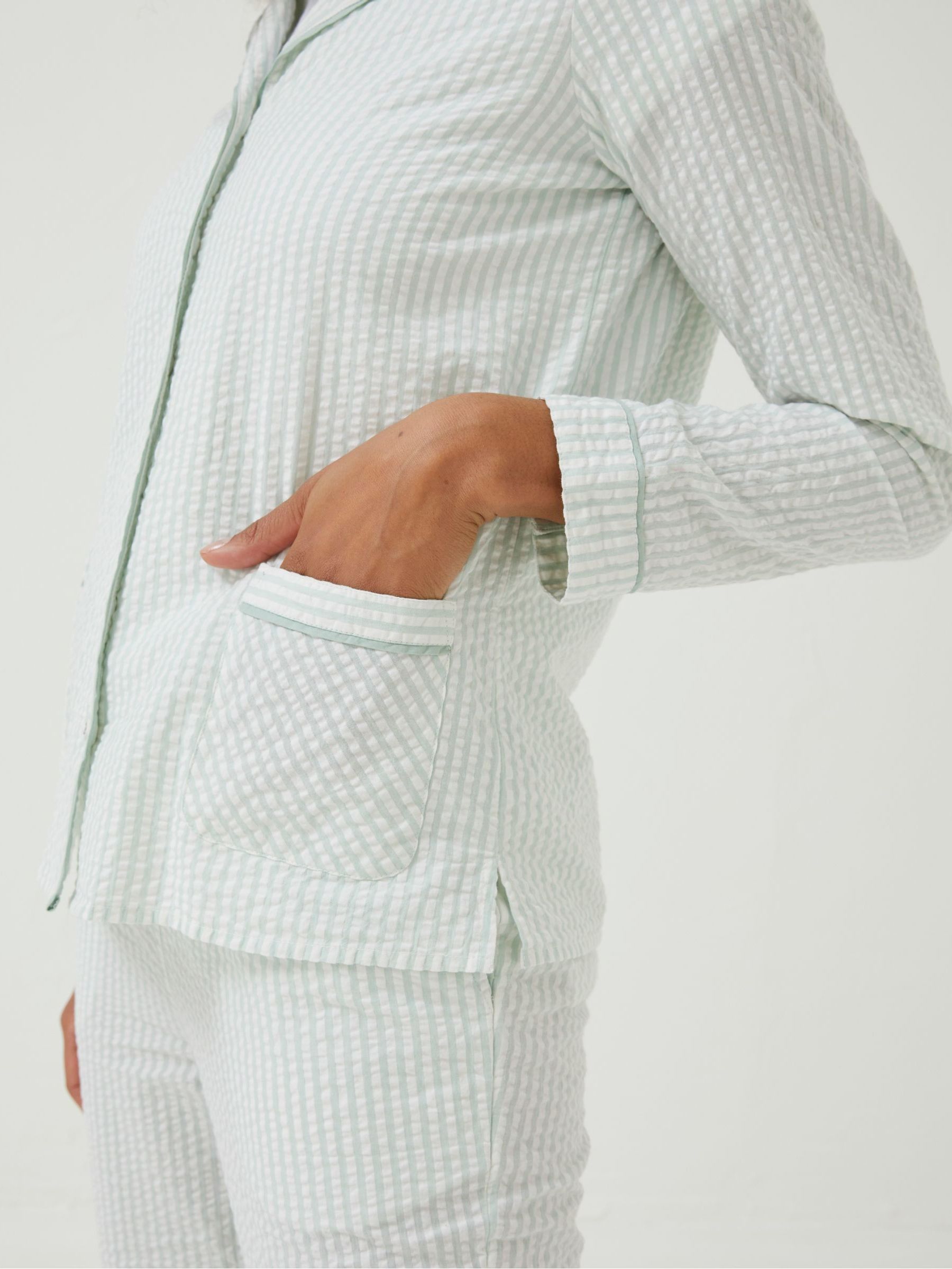 Natural Seersucker Stripe Pyjama Shirt - Image 4 of 4
