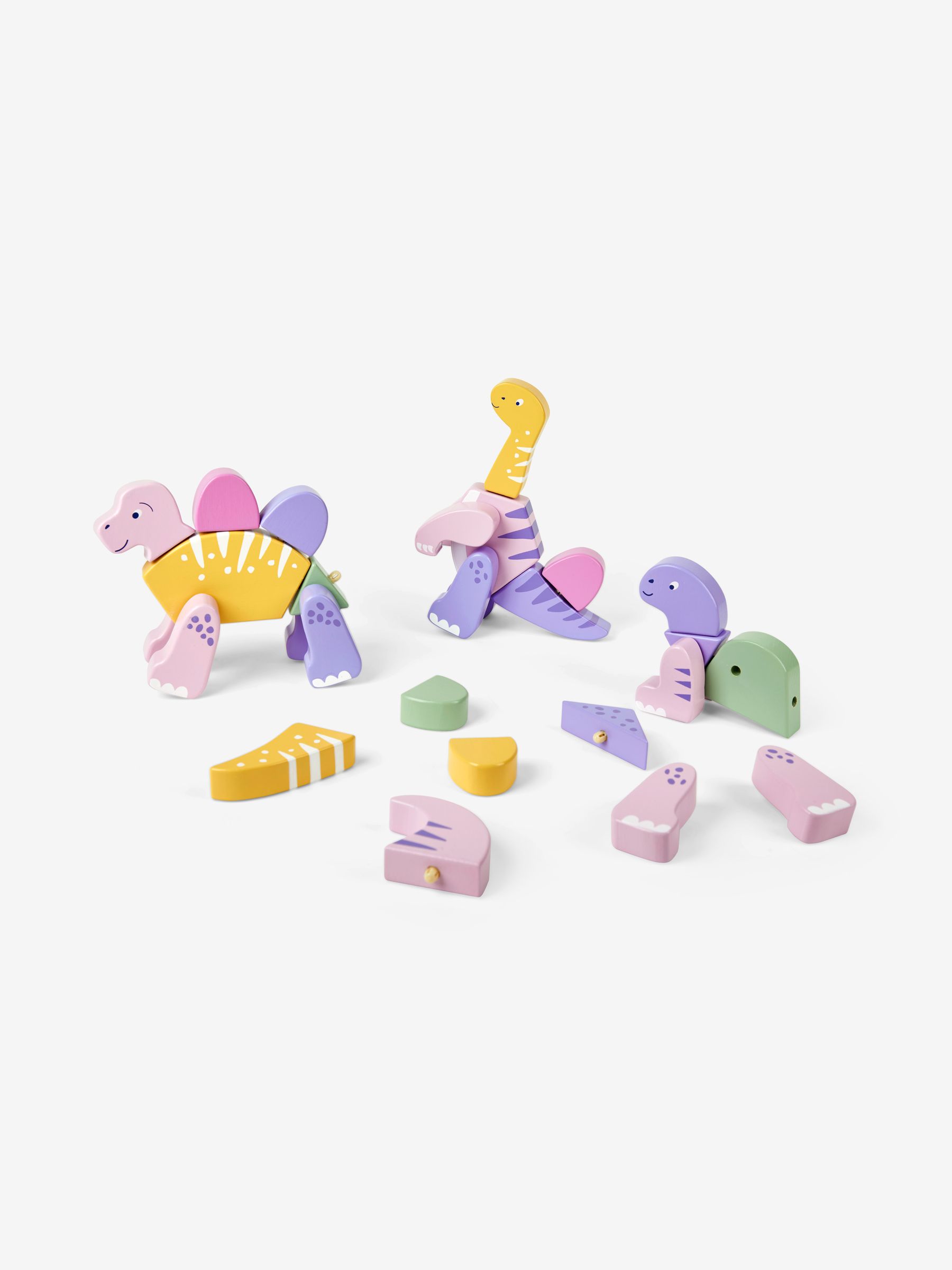 Pink Wooden Transforming Dinosaur Playset - Image 12 of 12