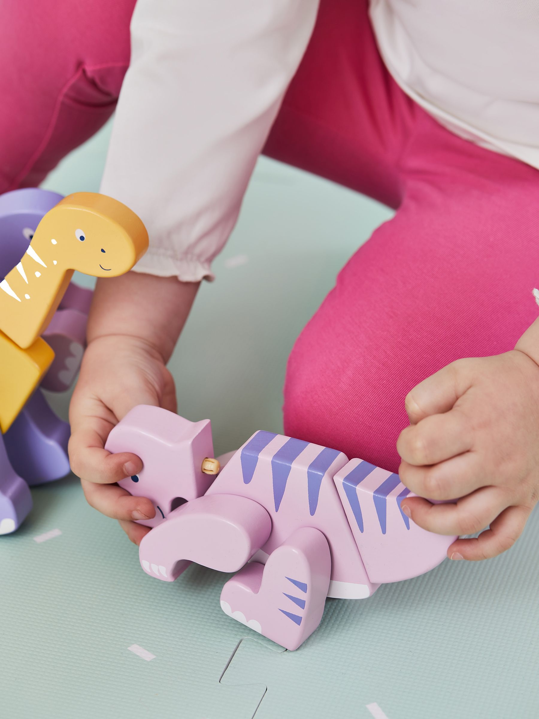 Pink Wooden Transforming Dinosaur Playset - Image 3 of 12