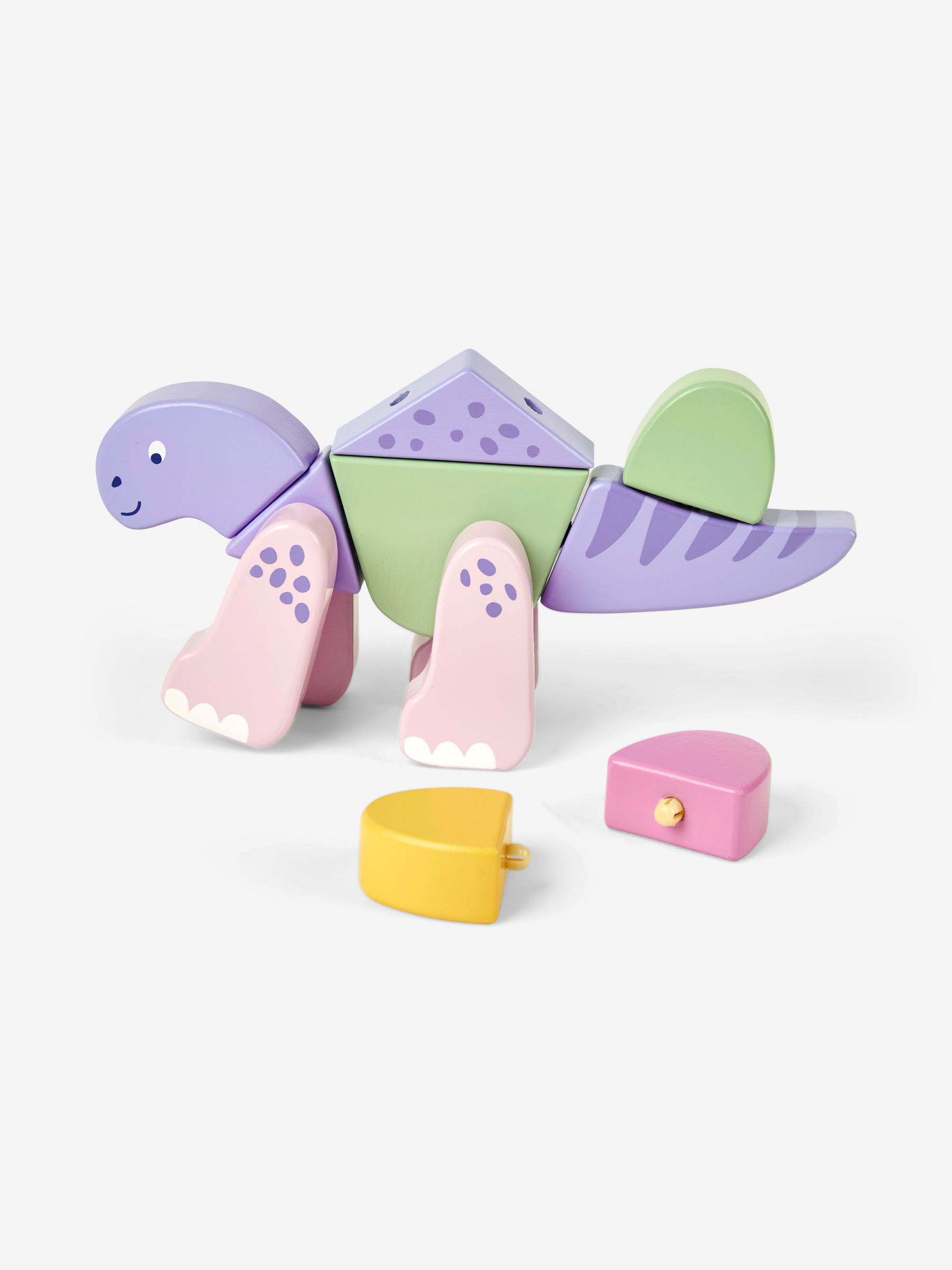 Pink Wooden Transforming Dinosaur Playset - Image 8 of 12