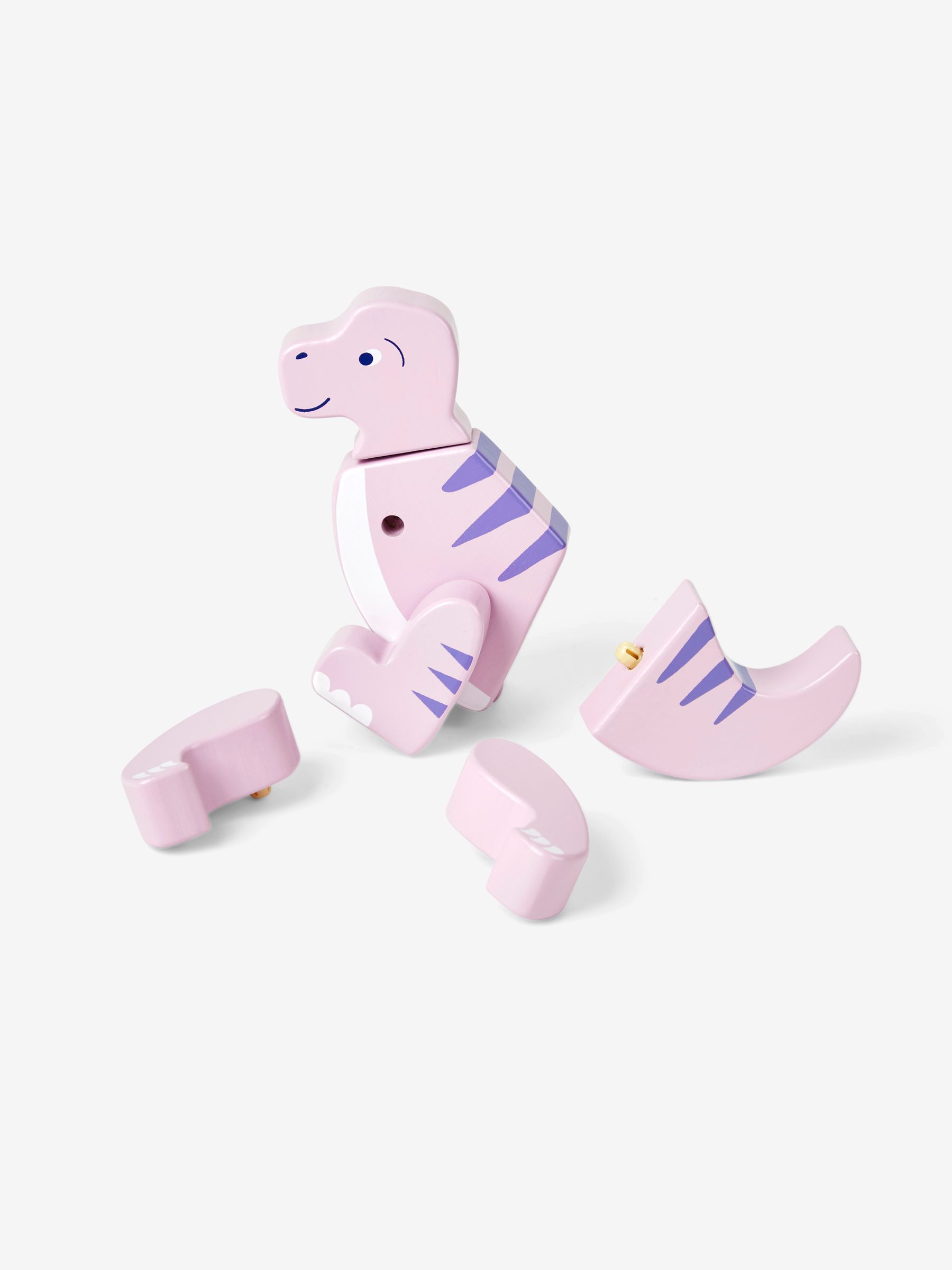 Pink Wooden Transforming Dinosaur Playset - Image 9 of 12
