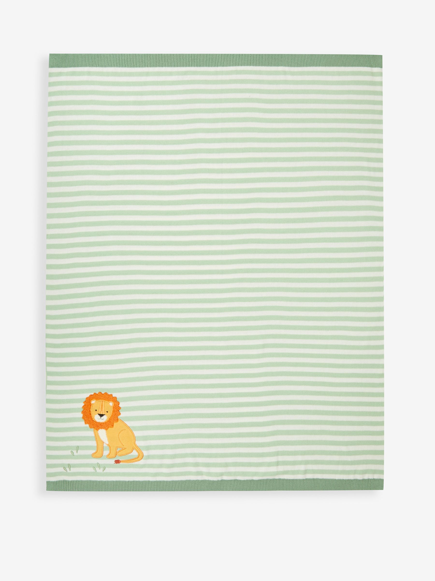 Green Stripe Lion Appliqué Shawl - Image 2 of 3