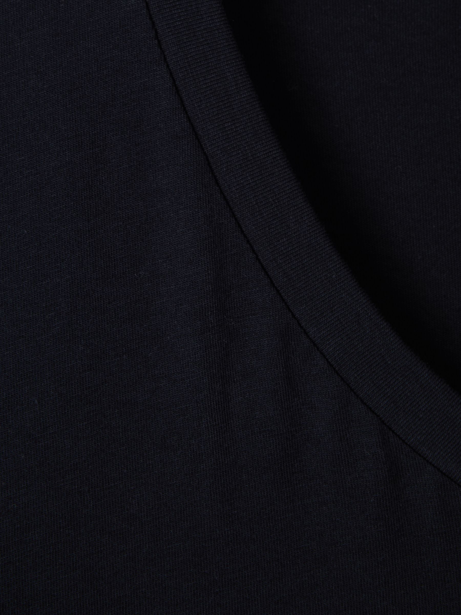 Cotton V-Neck T-Shirt in Navy - Image 6 of 7