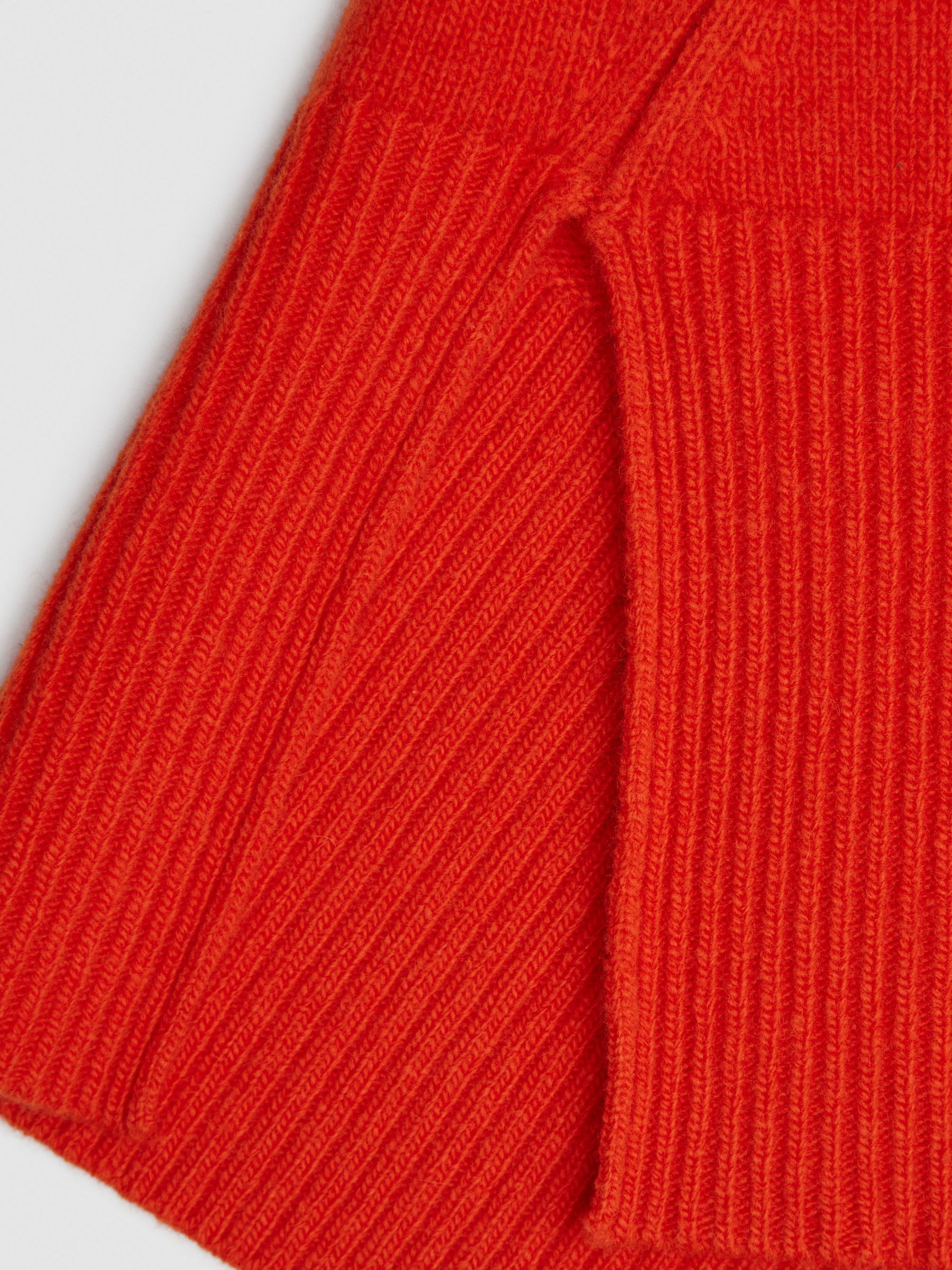 Relaxed Wool-Cashmere Blend Roll Neck Jumper in Orange - Image 5 of 5