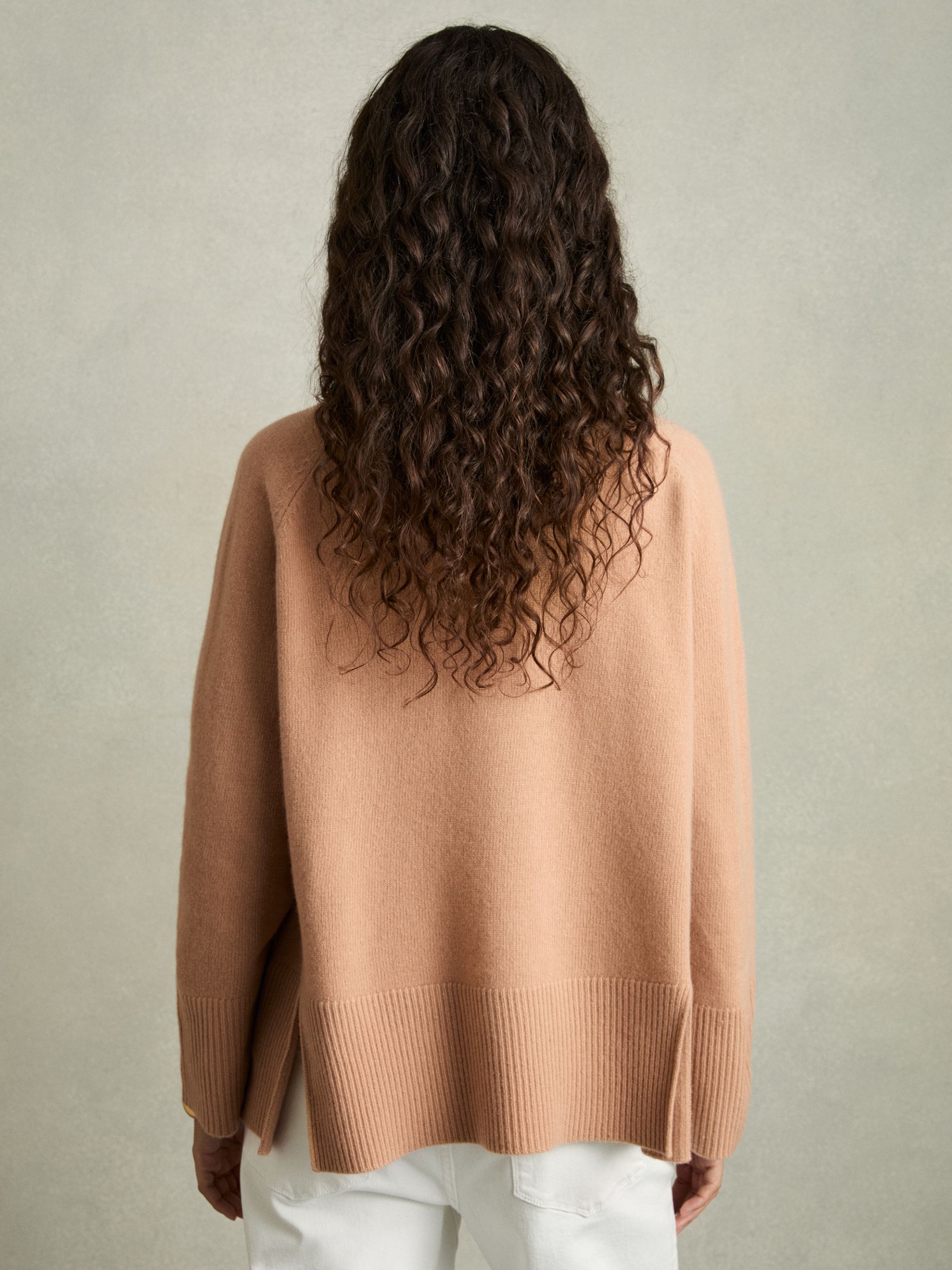 Relaxed Wool-Cashmere Blend Roll Neck Jumper in Camel - Image 5 of 7