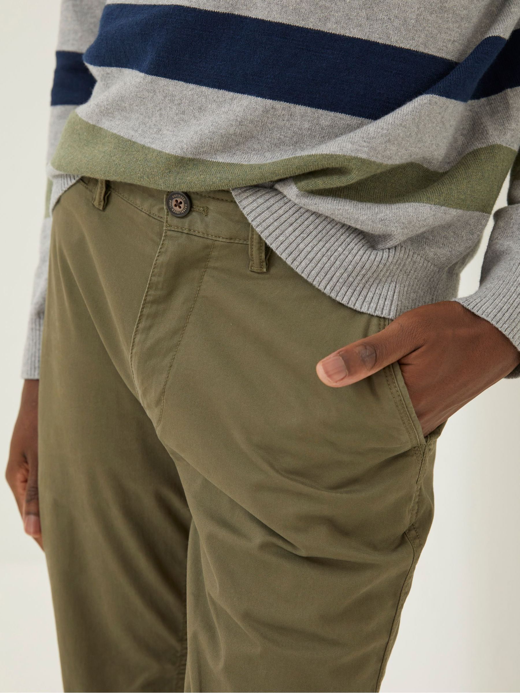 Green Heyshott Slim Stretch Chinos - Image 3 of 3 Green Heyshott Slim Stretch Chinos - Image 3 of 3
