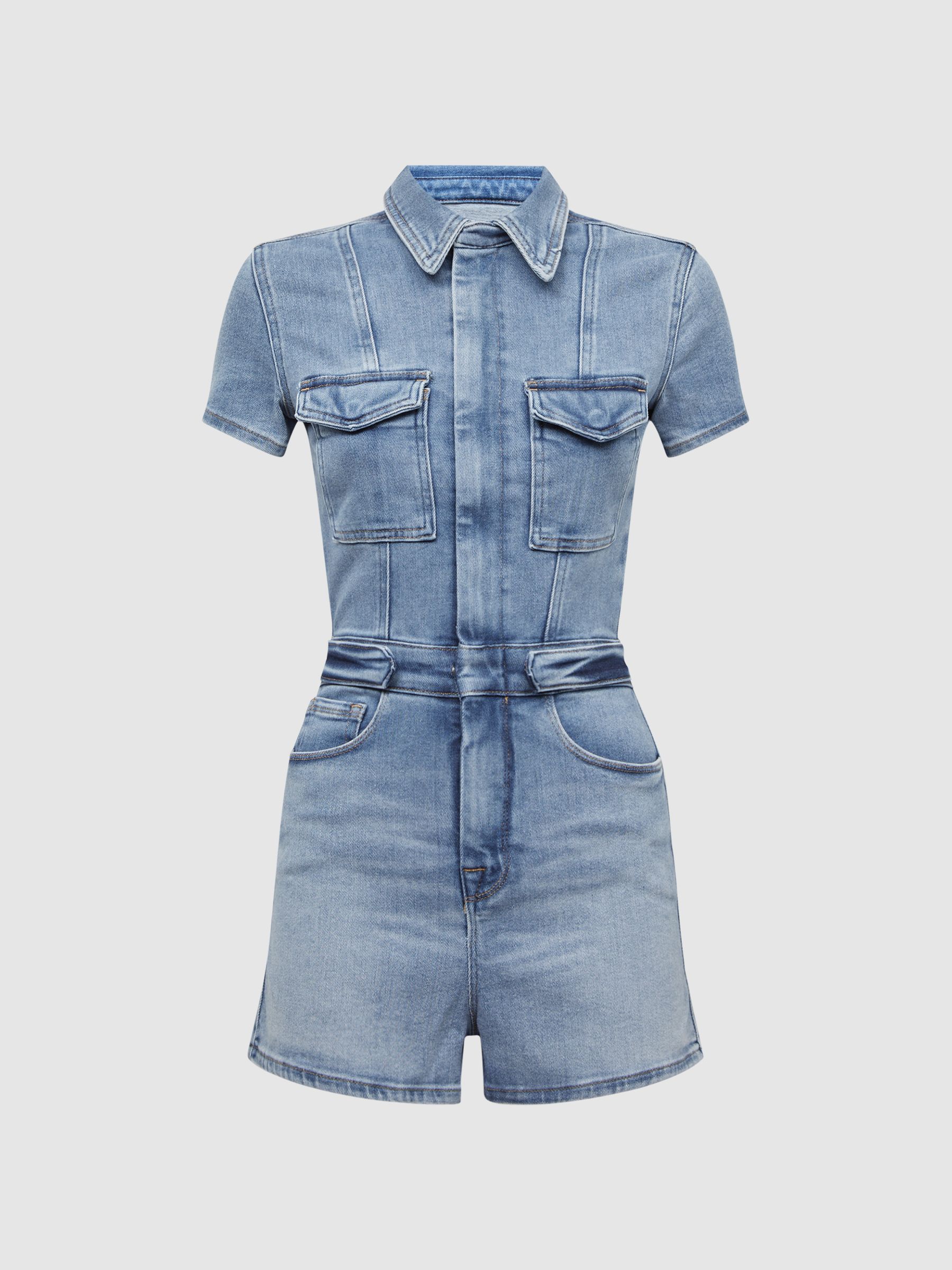 Good American Denim Playsuit in Blue - Image 2 of 6