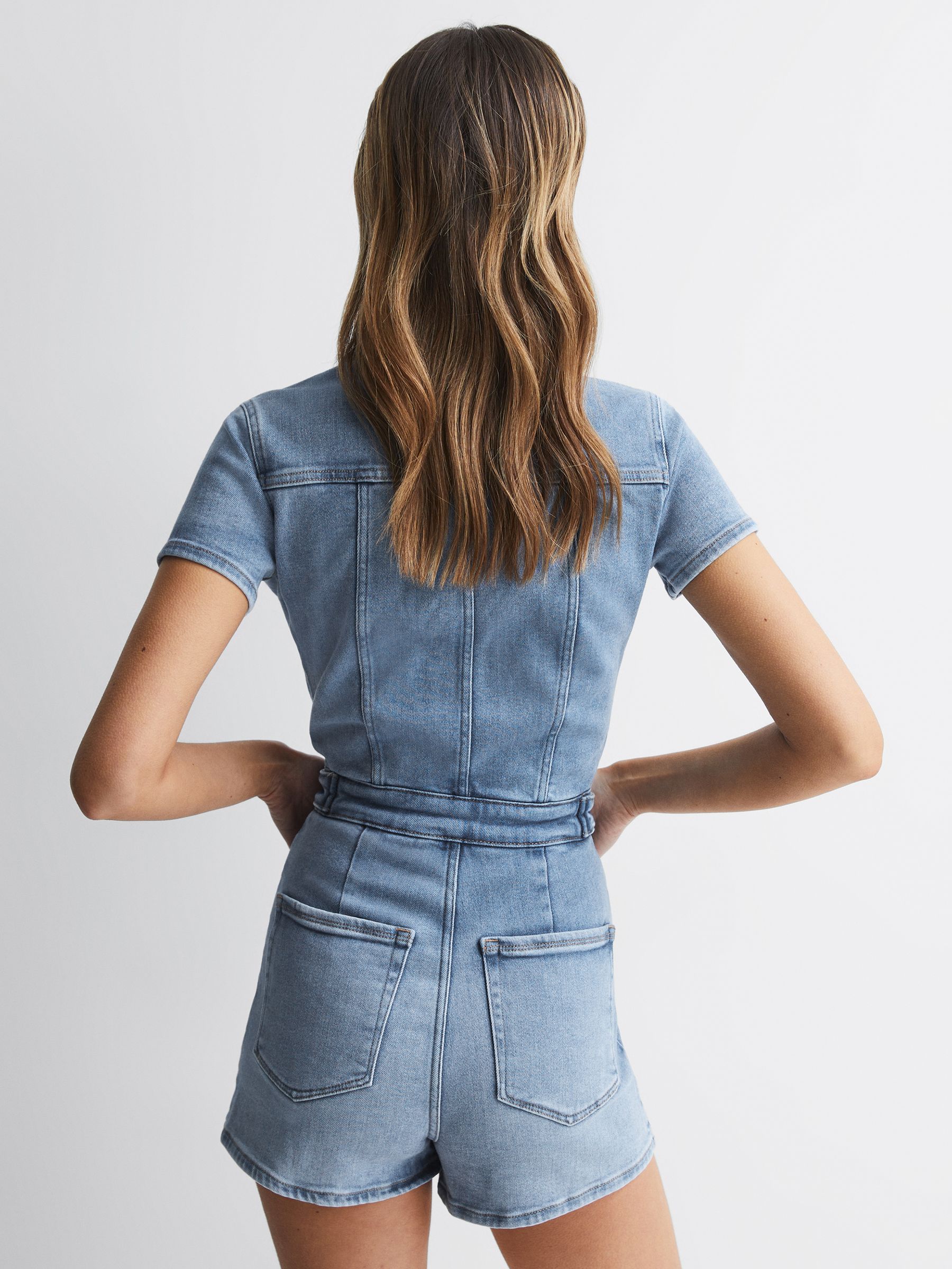 Good American Denim Playsuit in Blue - Image 5 of 6