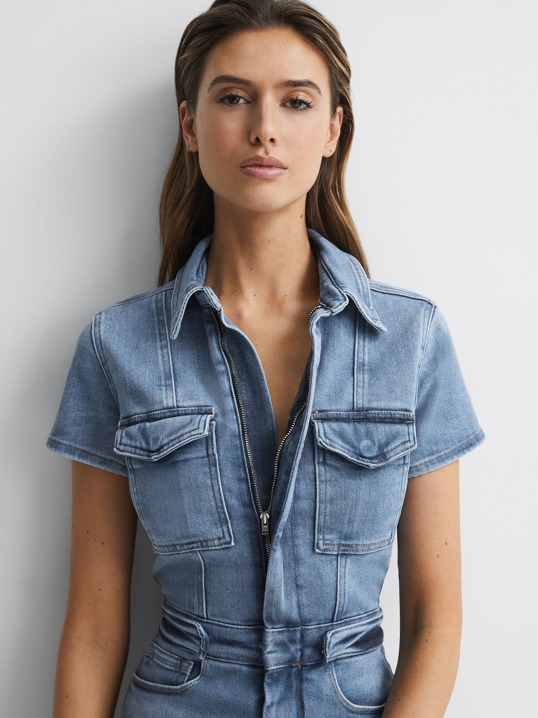 Good American Denim Playsuit in Blue - Image 6 of 6