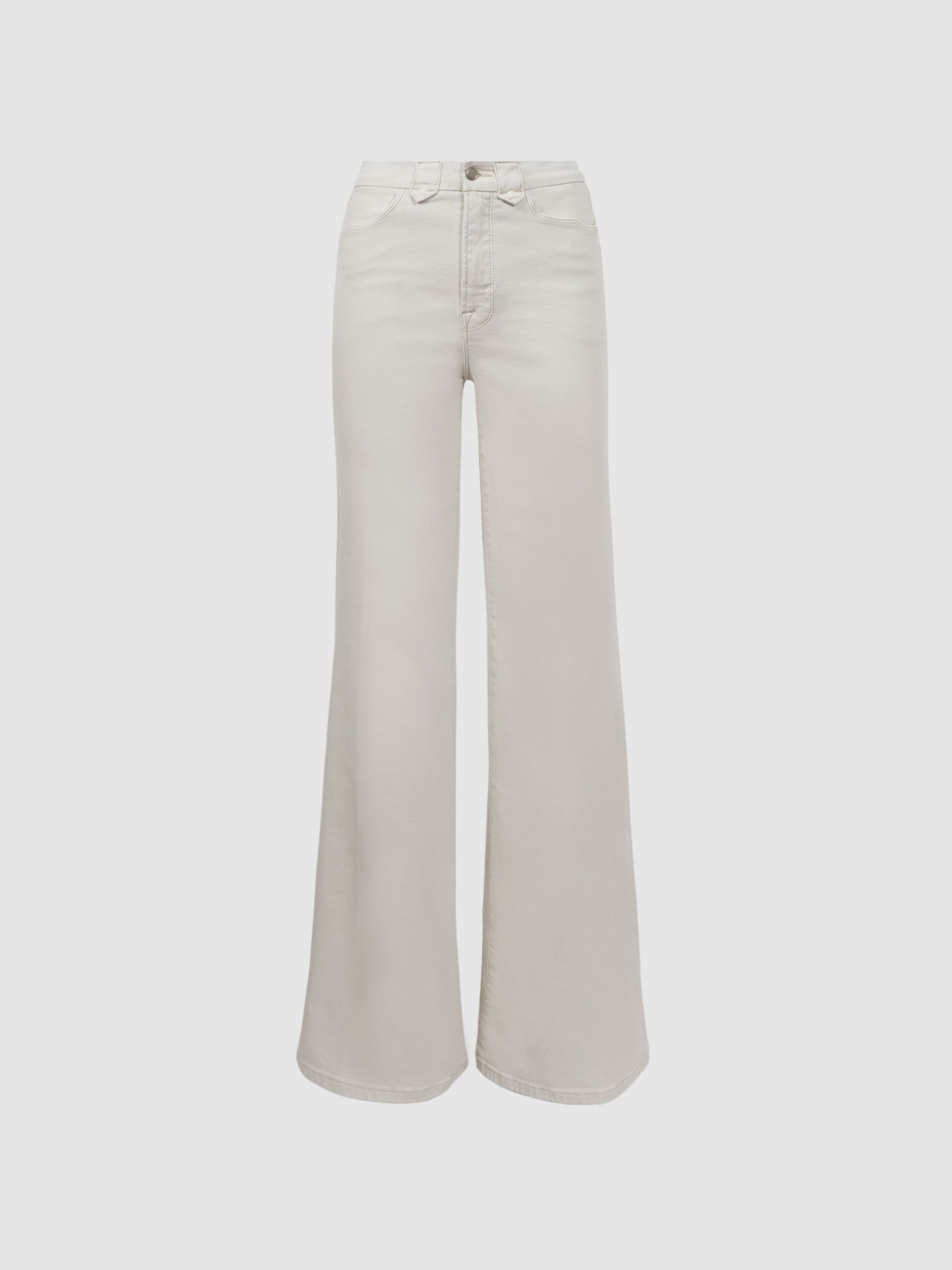 Good American Palazzo Stretch Jeans in Off White - Image 2 of 6