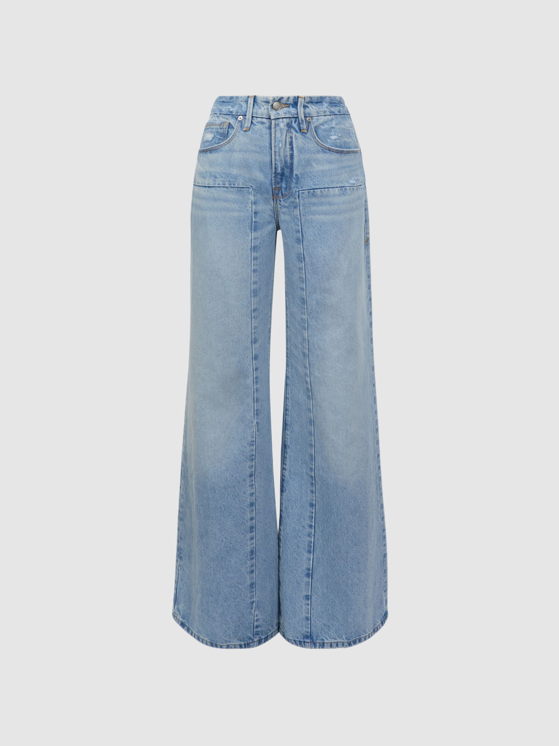 Good American Palazzo Jeans in Mid Blue - Image 2 of 5