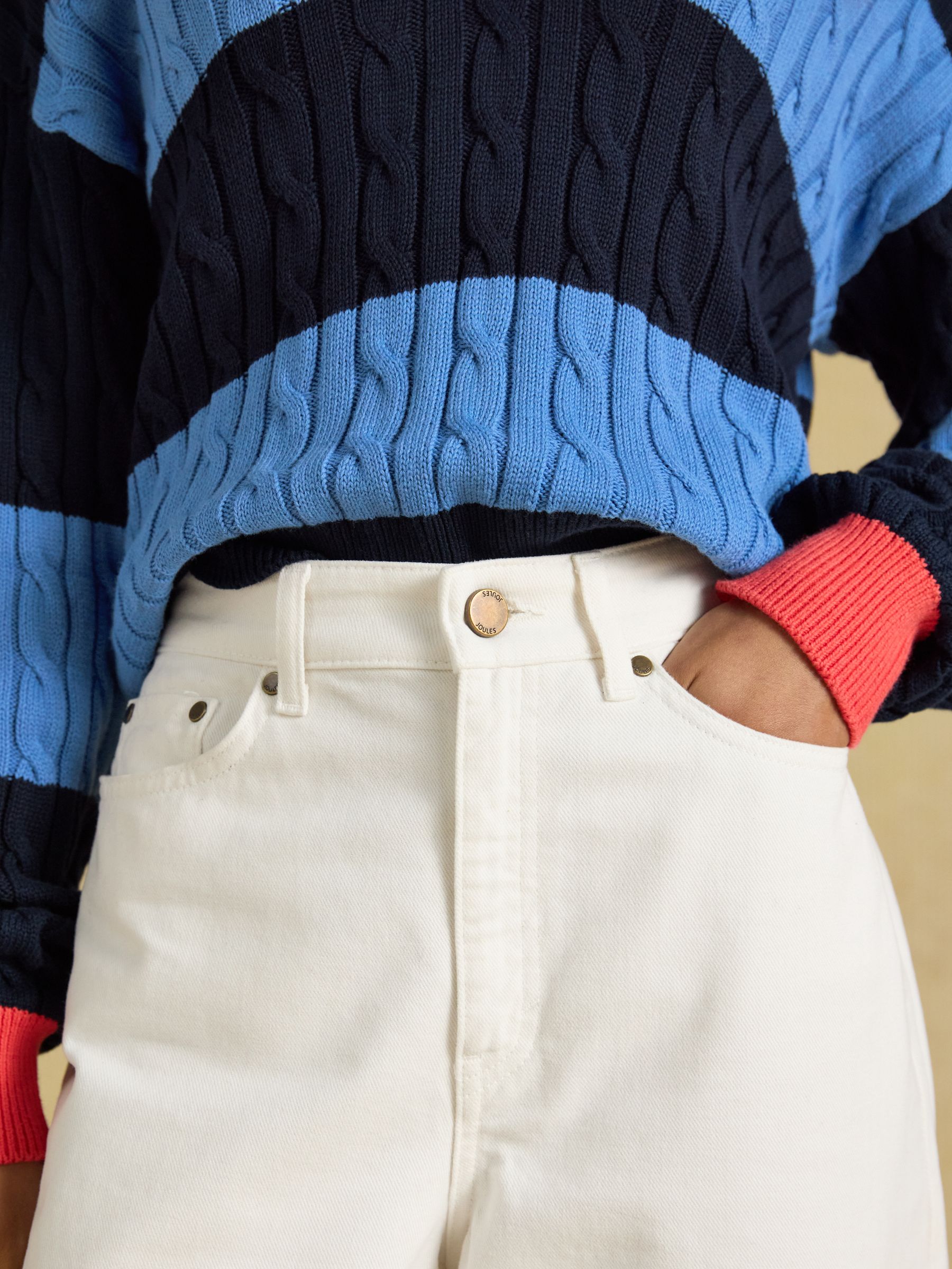 Ecru Relaxed Fit High Waisted Jean - Image 4 of 7