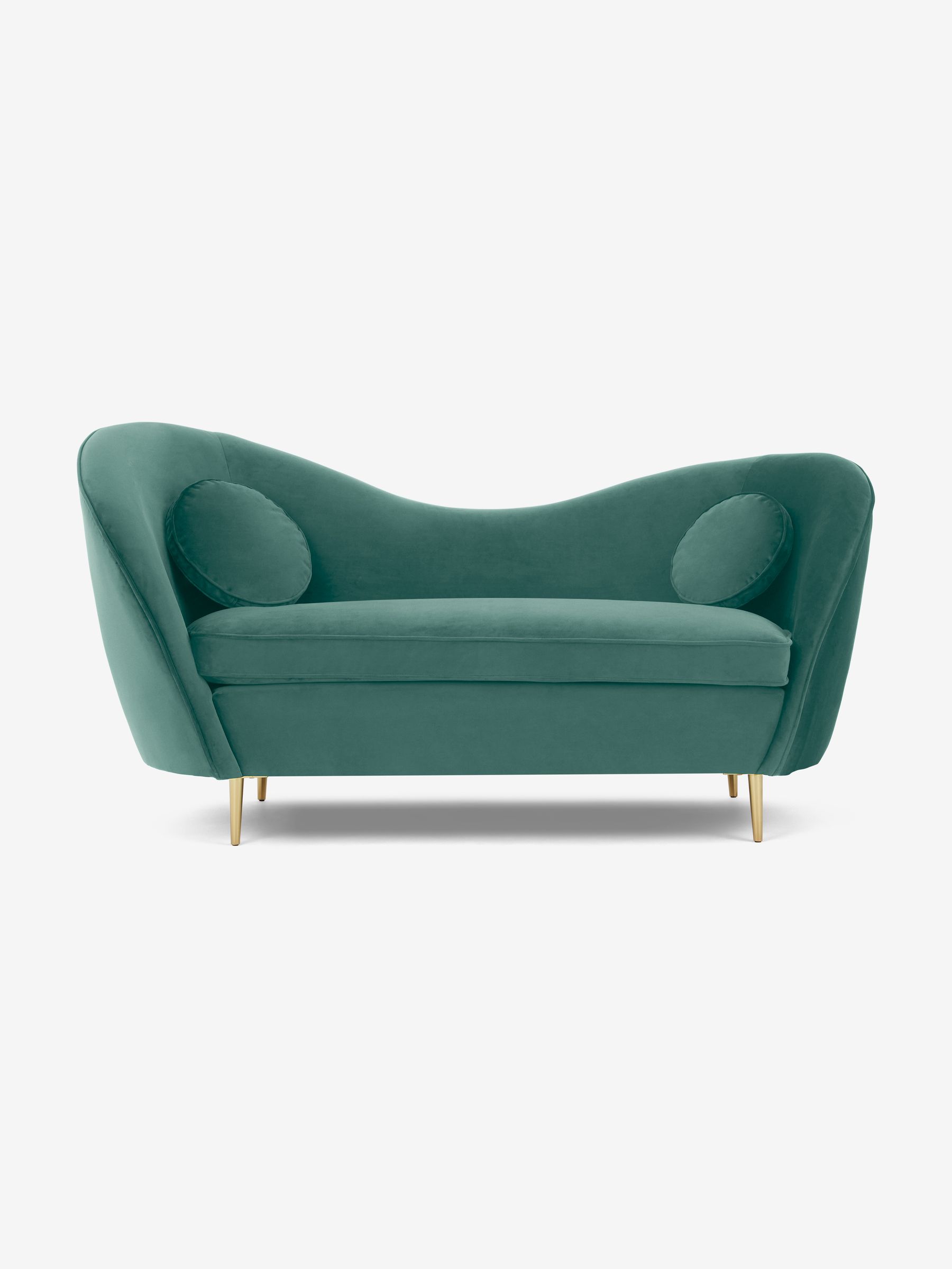 Kooper 2 Seater Sofa in Modern Velvet Kingfisher Blue - Image 1 of 5