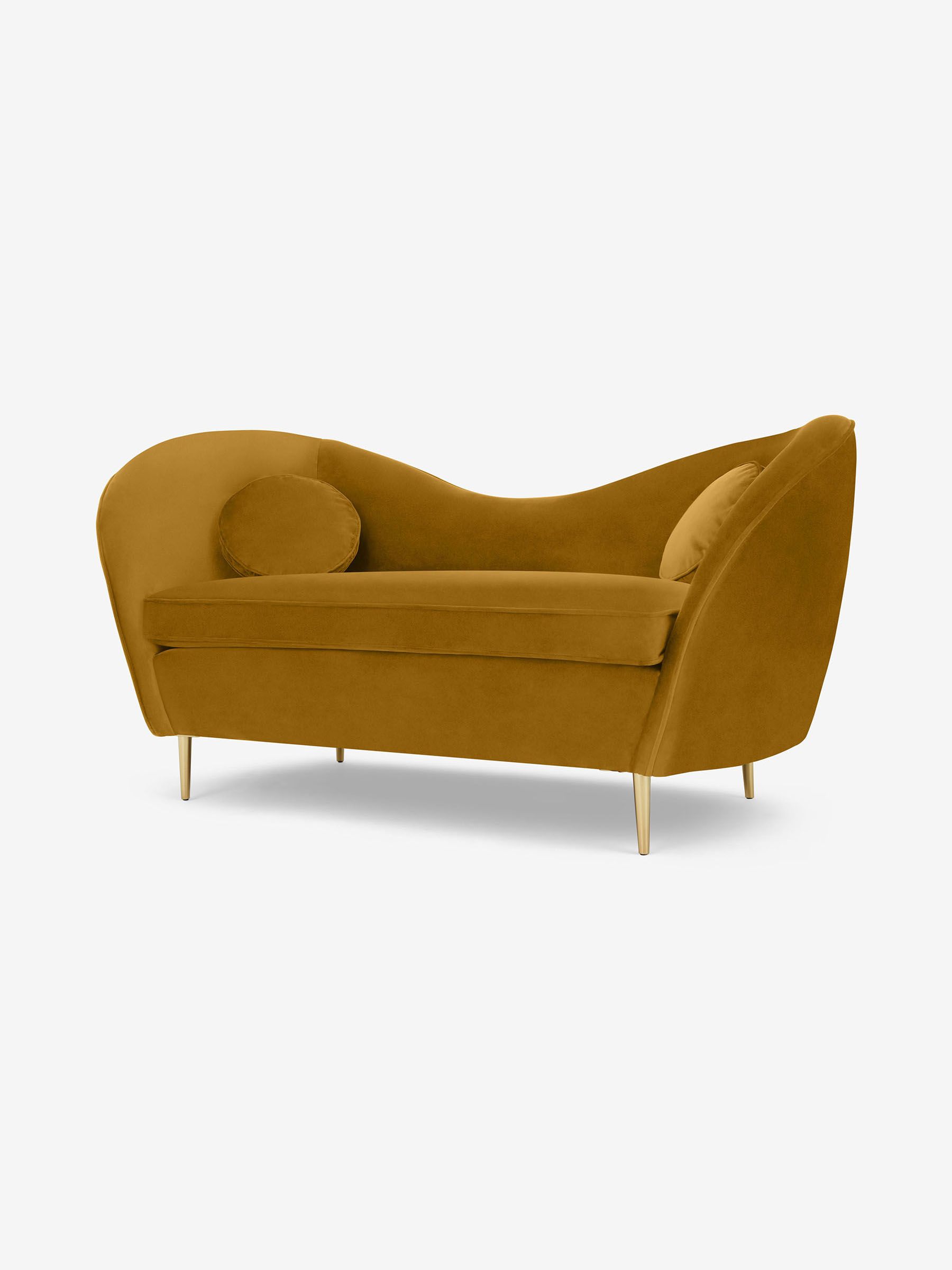 Kooper 2 Seater Sofa in Modern Velvet Saffron - Image 1 of 8