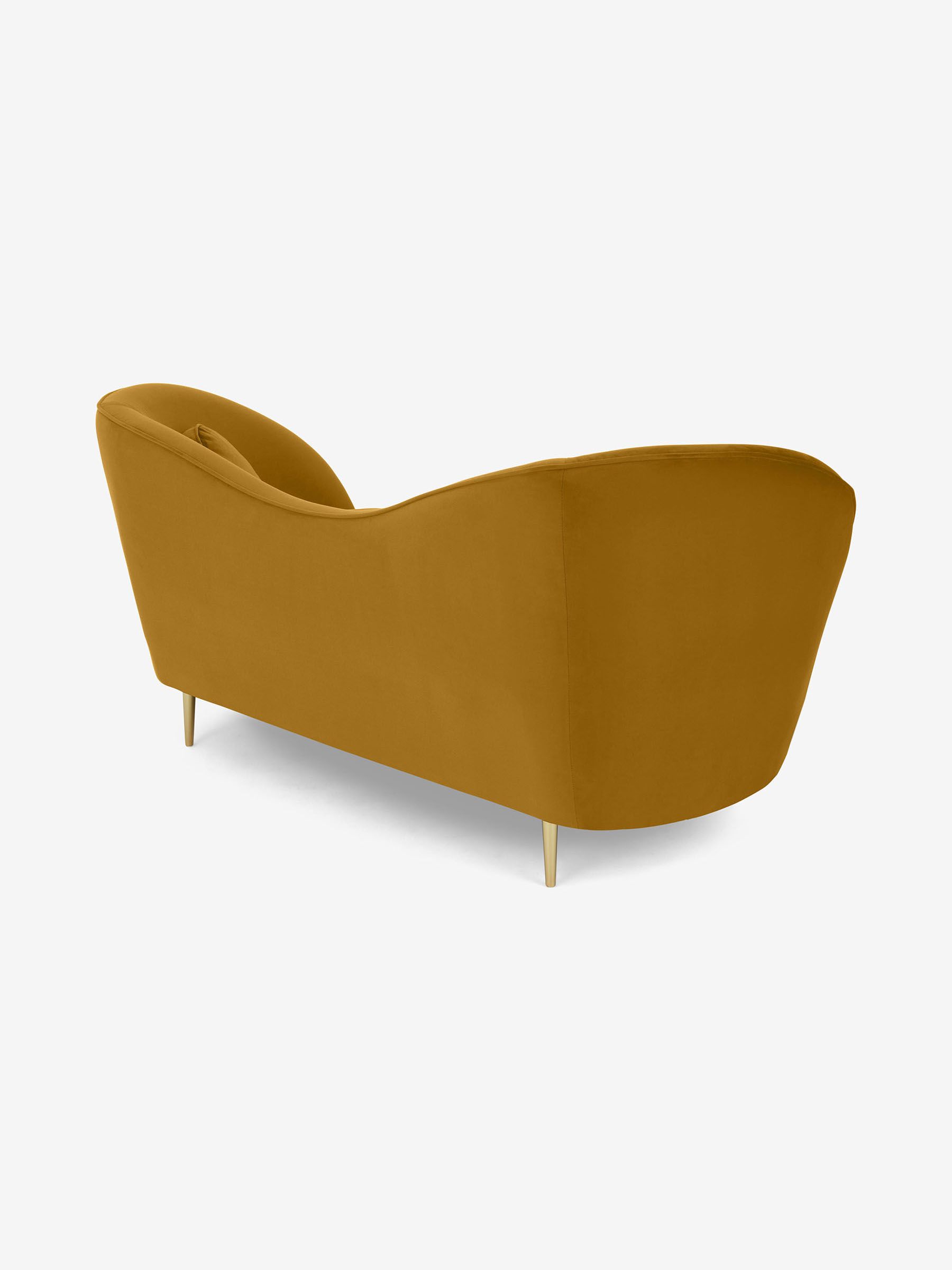 Kooper 2 Seater Sofa in Modern Velvet Saffron - Image 4 of 8