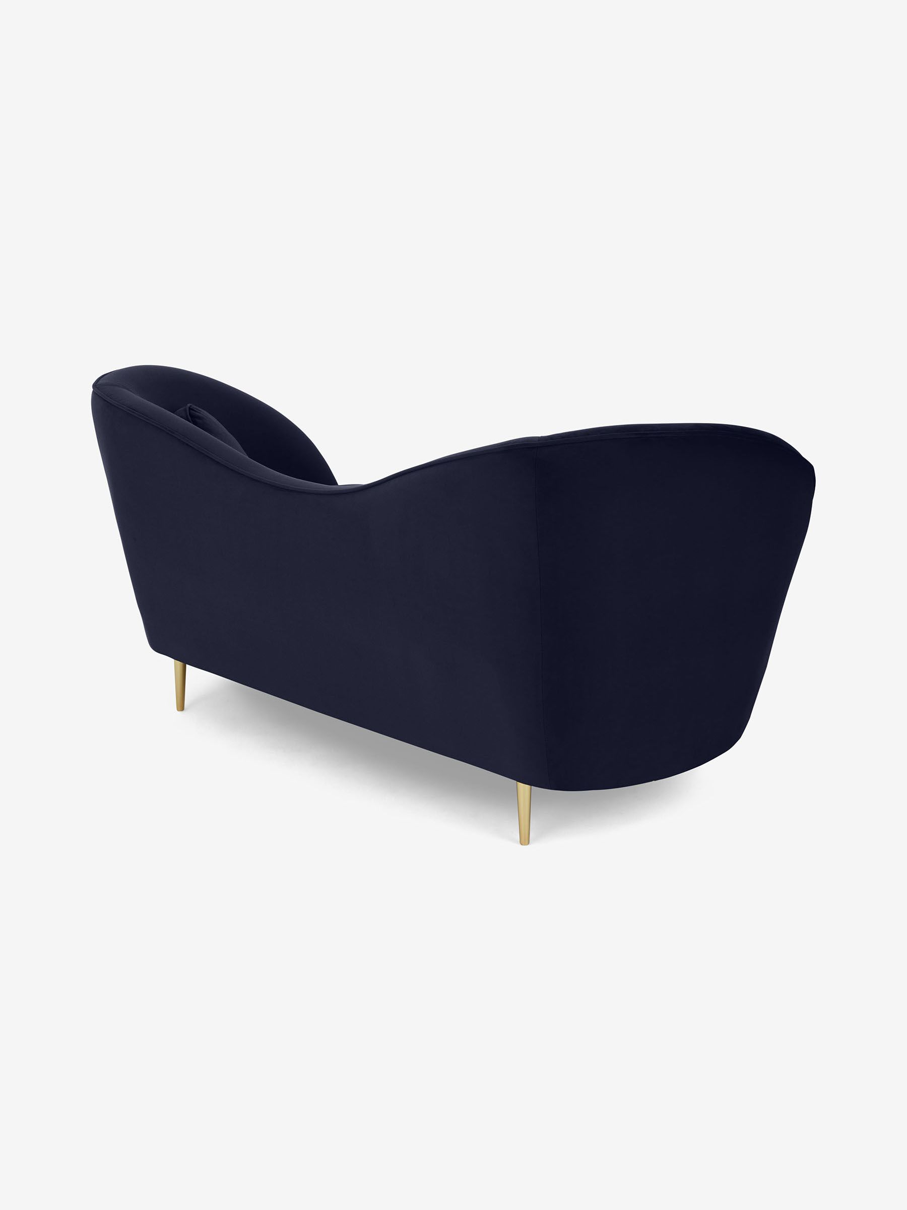 Kooper 2 Seater Sofa in Modern Velvet Midnight Blue - Image 3 of 4