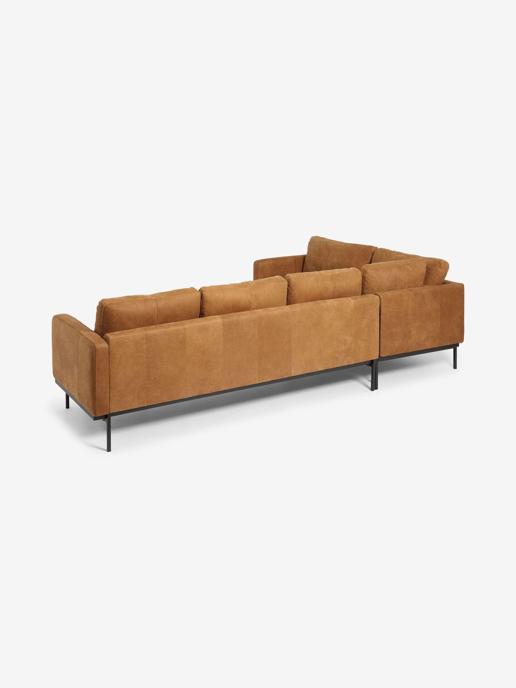 Jarrod Leather Left Hand Facing Corner Sofa in Tan - Image 5 of 8