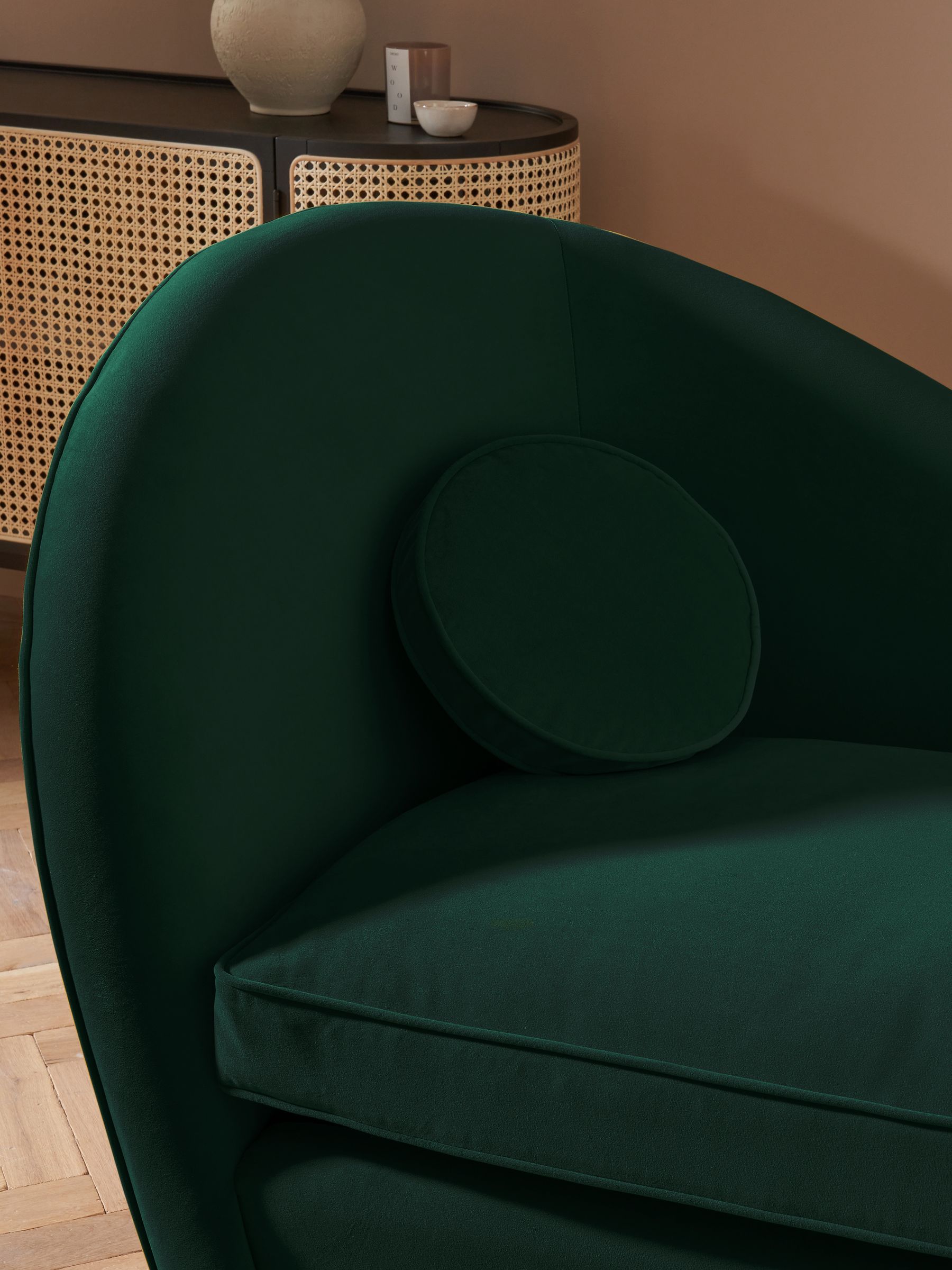 Kooper 2 Seater Sofa in Modern Velvet Bottle Green - Image 2 of 5