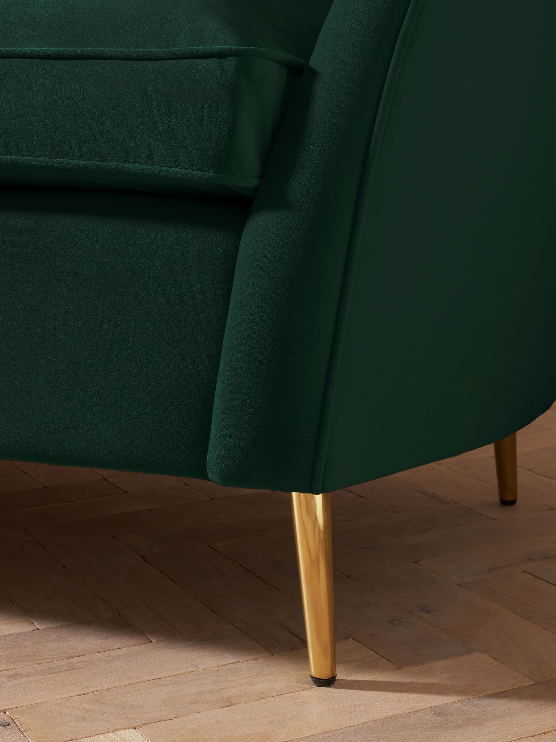 Kooper 2 Seater Sofa in Modern Velvet Bottle Green - Image 3 of 5