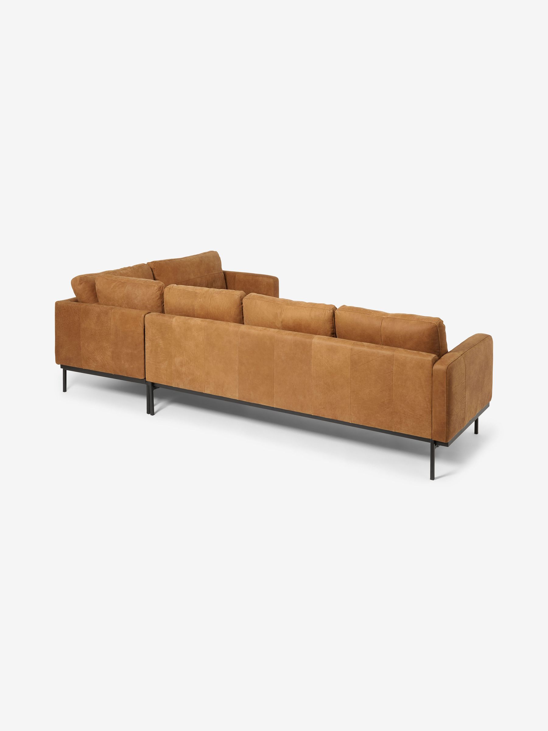 Jarrod Leather Right Hand Facing Corner Sofa in Tan - Image 5 of 7